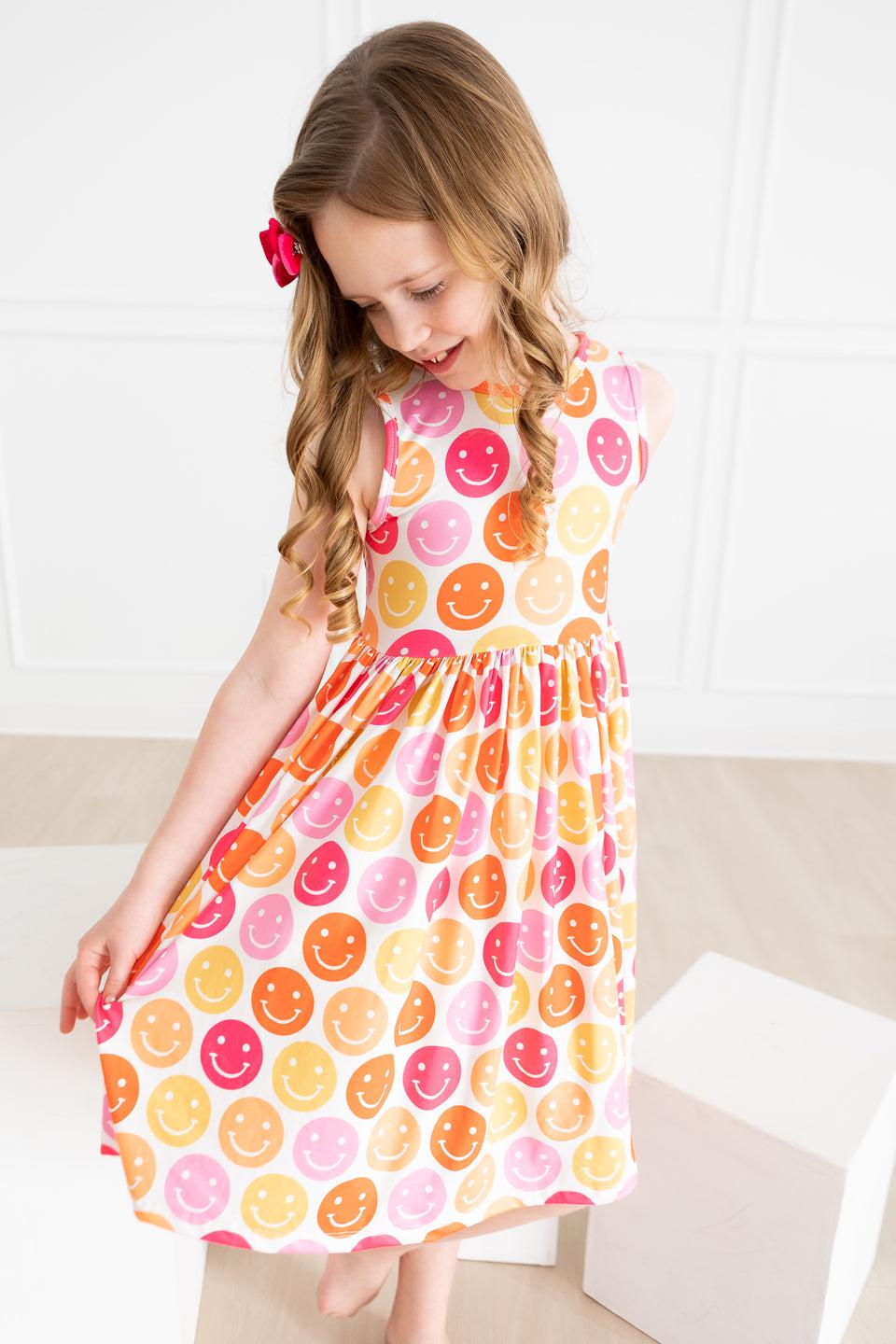 Mila & Rose ® Don't Worry Be Hippy Tank Twirl Dress For Girls Mila Rose - Apparel & Accessories > Clothing > Dresses Twirl Tank Dress
