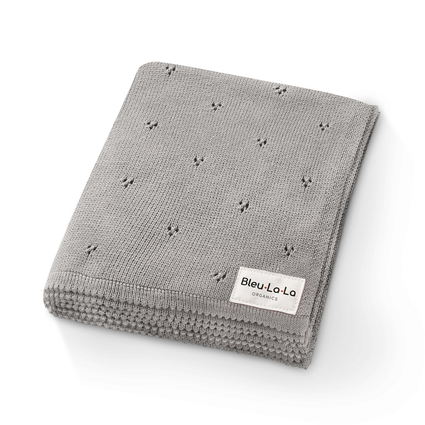 Organic Pointelle Luxury Knit Swaddle Blanket in 100 Percent Organic Cotton Bleu La La