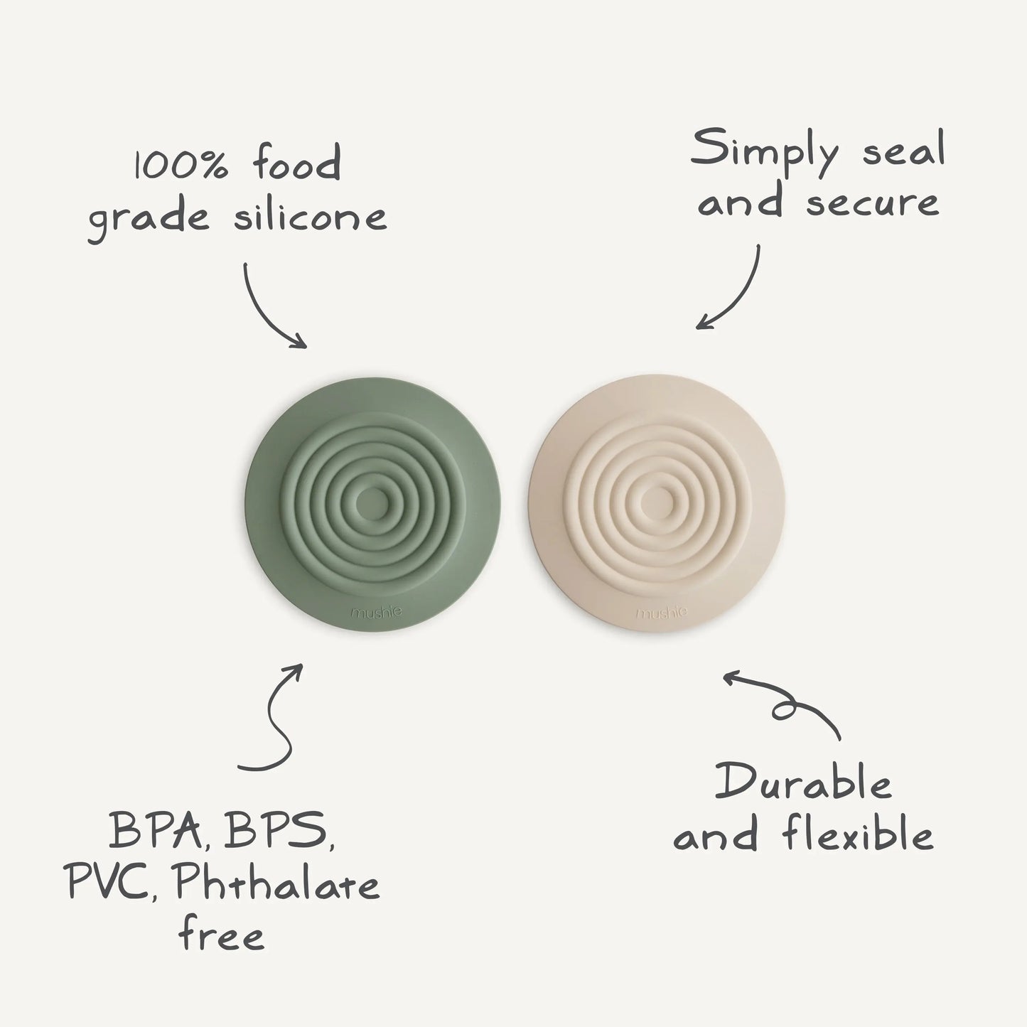 Silicone Bathtub Drain Stopper Set of 2 Flexible Water Seal Covers Mushie