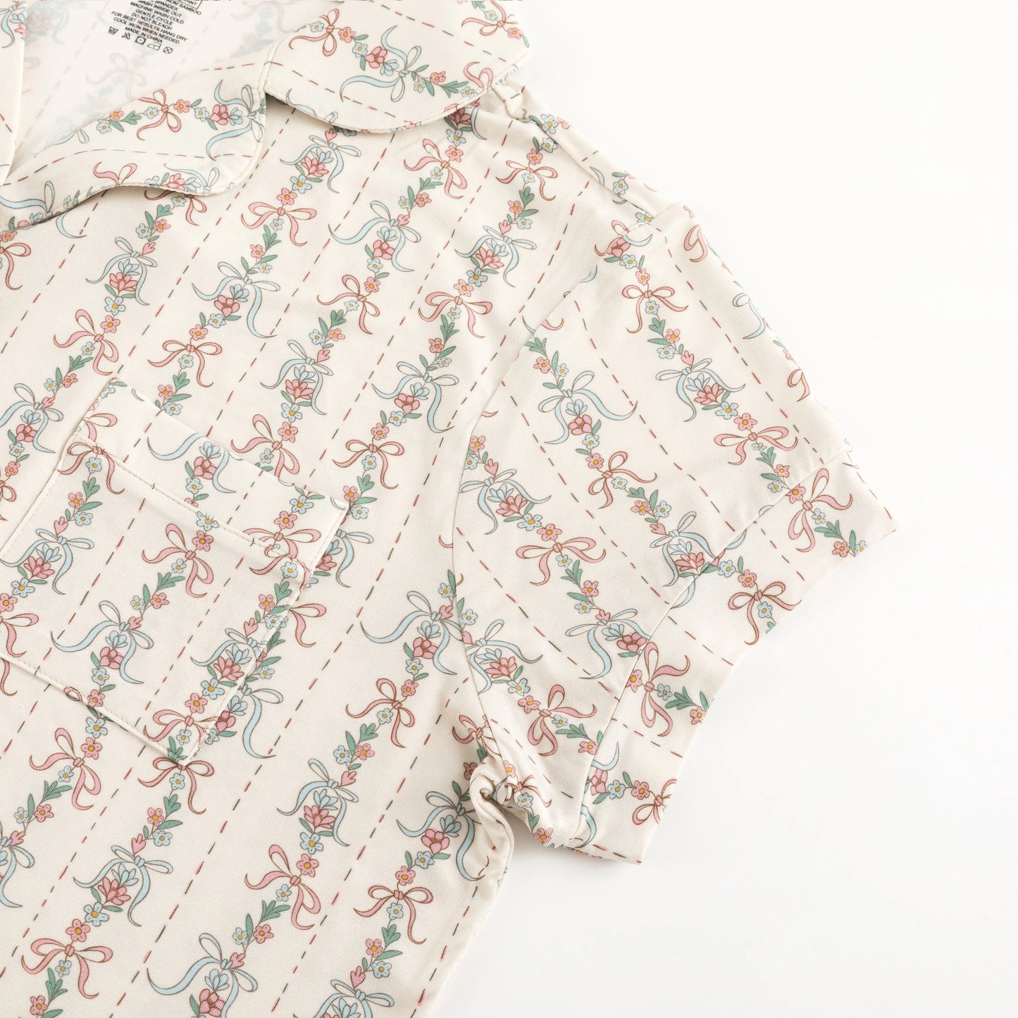 Dreamlet Bow Blossom Womens Short Sleeve Bamboo Pajama Set Dreamlet Everetts Place: Online Boutique