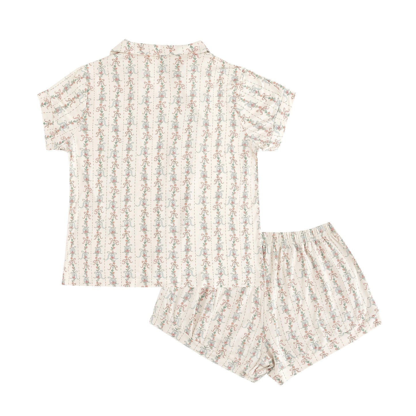 Dreamlet Bow Blossom Womens Short Sleeve Bamboo Pajama Set Dreamlet Everetts Place: Online Boutique