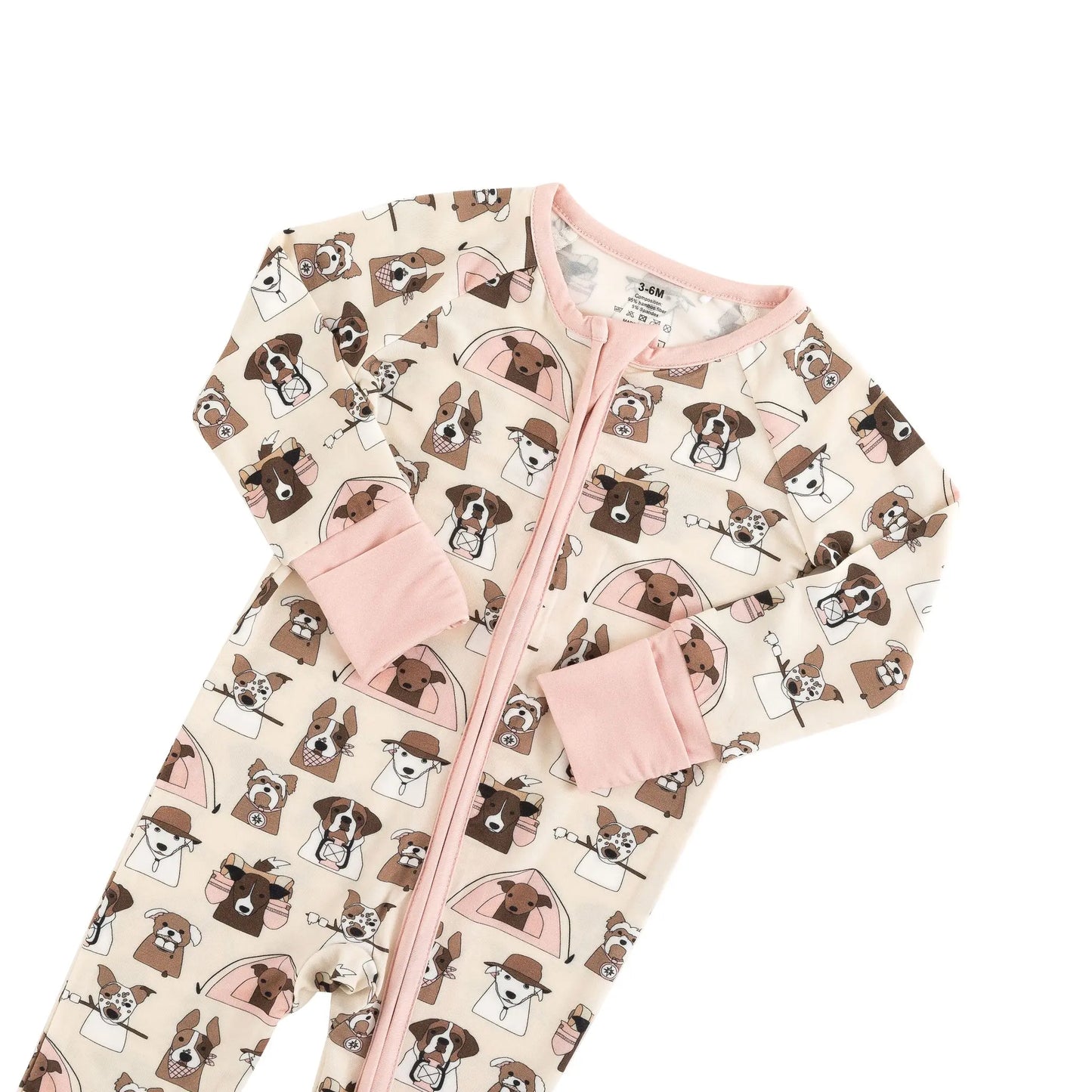 Dreamlet Camp Paws Convertible Zip Footies Pink For Babies Dreamlet Everetts Place: Online Boutique