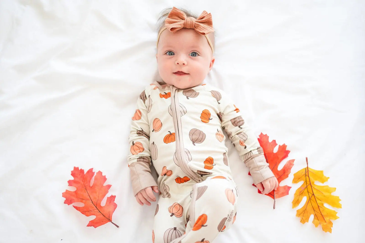 Dreamlet Pumpkins Beige Convertible Zip Footies Preorder Dreamlet Everetts Place: Online Boutique