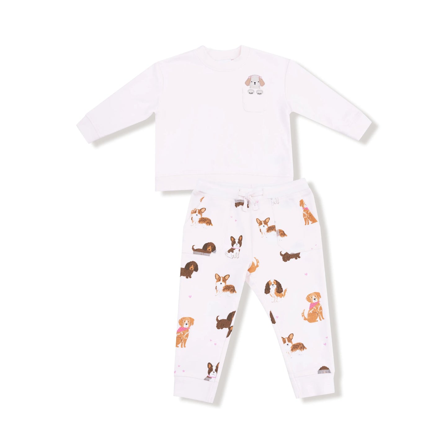 Angel Dear Drop Sleeve Sweatshirt and Jogger Set with Dog Pocket - Apparel & Accessories > Clothing > Baby & Toddler Clothing > Baby & Toddler Tops > Sweatshirts 881