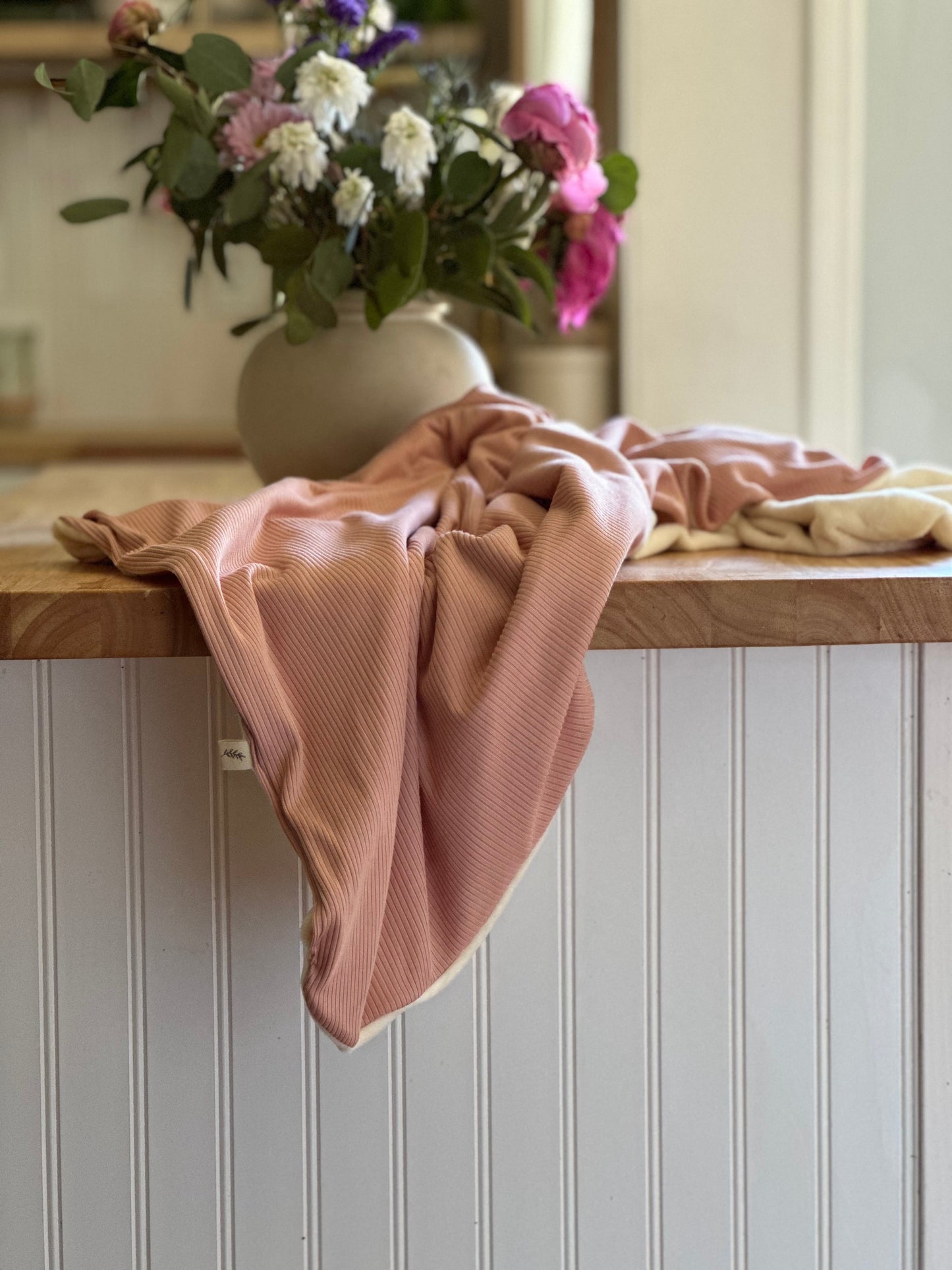 Peony Ribbed Toddler Blanket From Little Mae and Co Little Mae & Co Everetts Place: Online Boutique