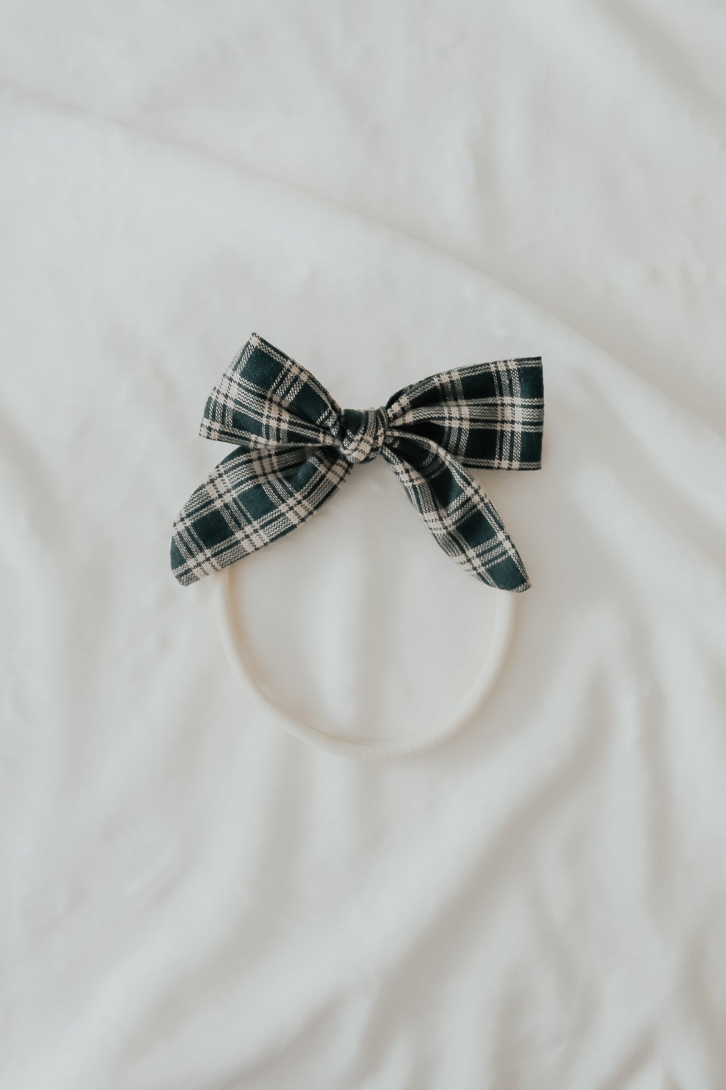 Pine Bow Headbands For Baby Girls With Cream Nylon Band Little Mae & Co Everetts Place: Online Boutique