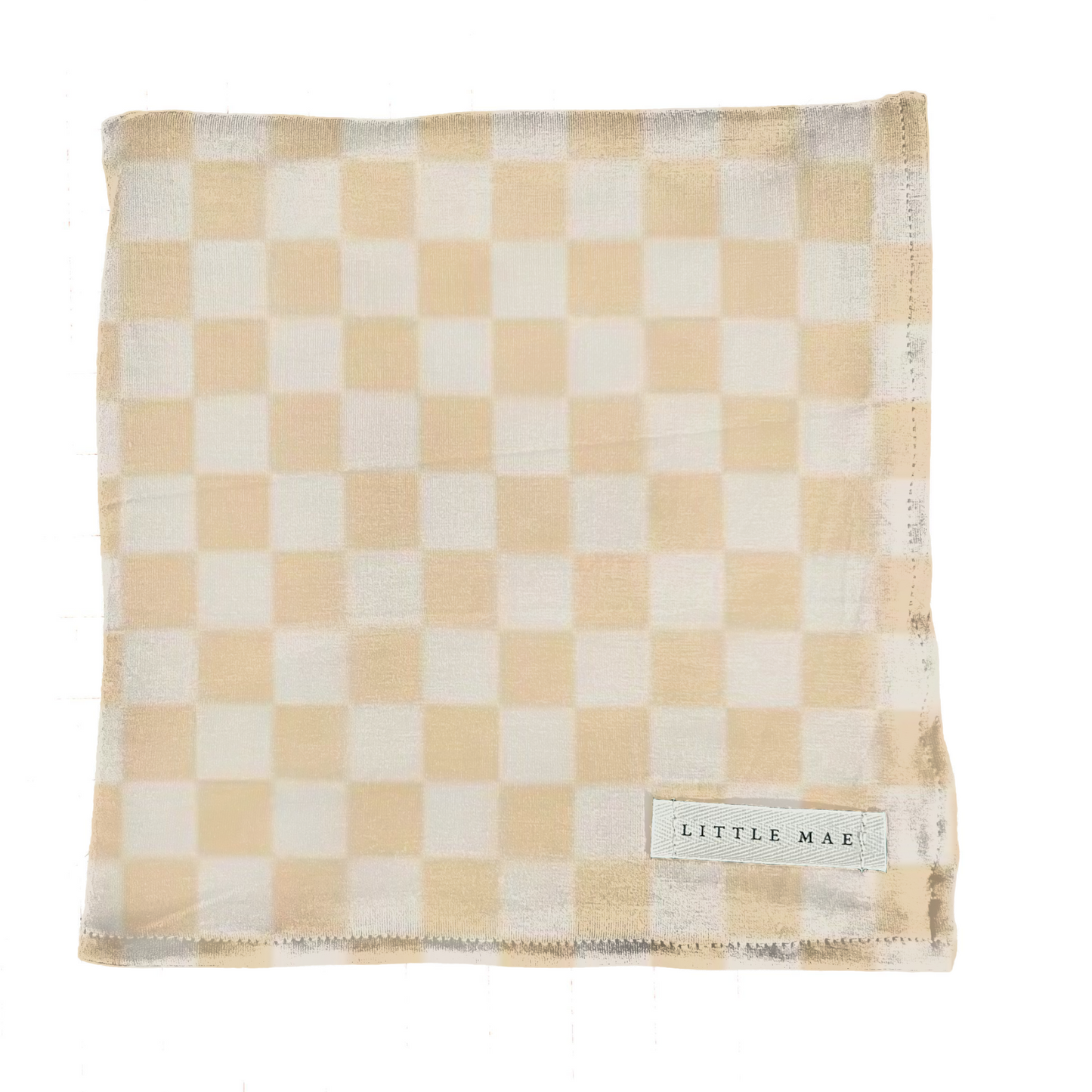 Butter Cream White Checkered Stretch Swaddle Blanket Little Mae & Co Everetts Place: Online Boutique