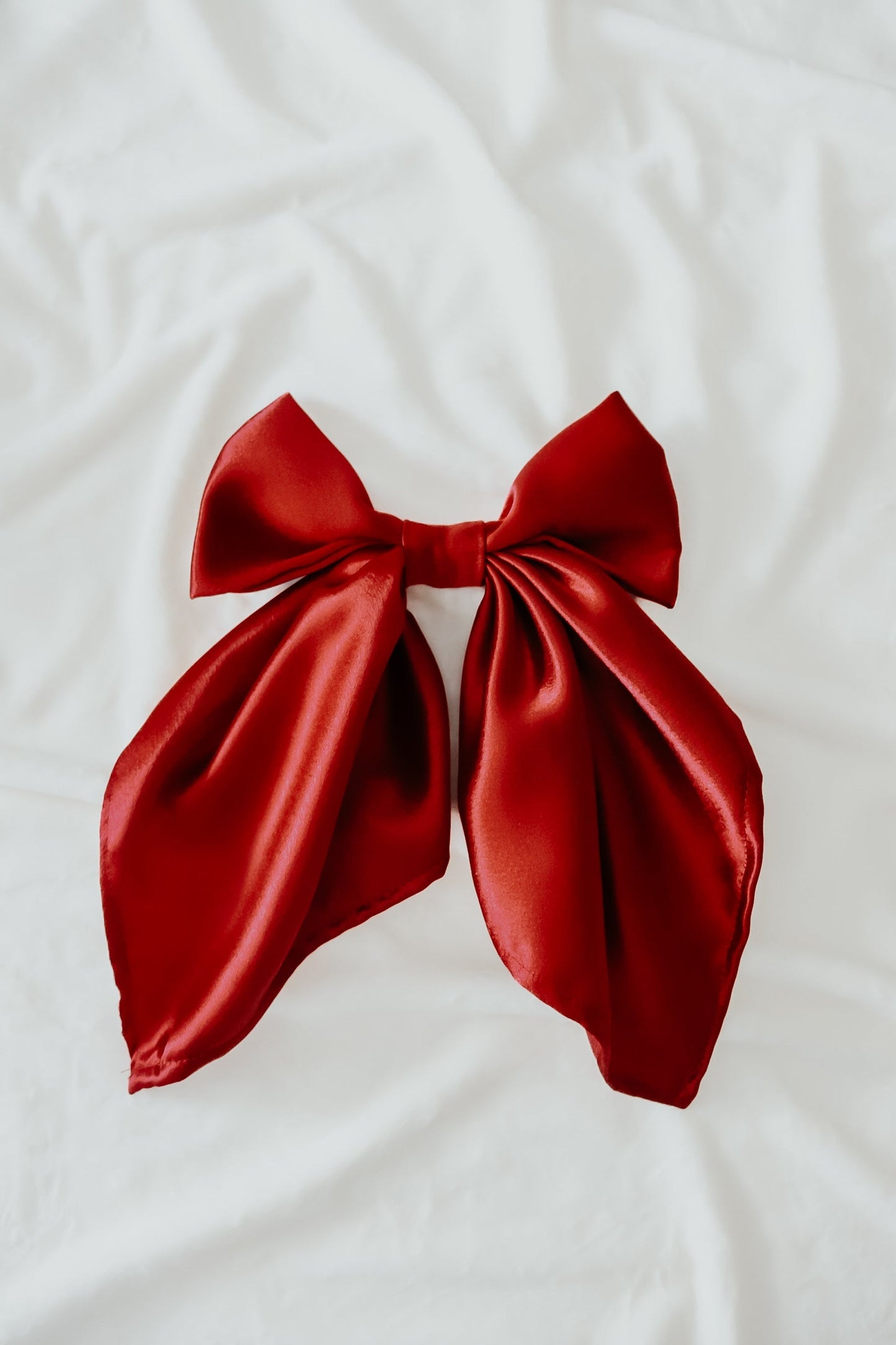 Berry Red Oversized Bow Clip Satin Hair Accessory Gift Little Mae & Co Everetts Place: Online Boutique