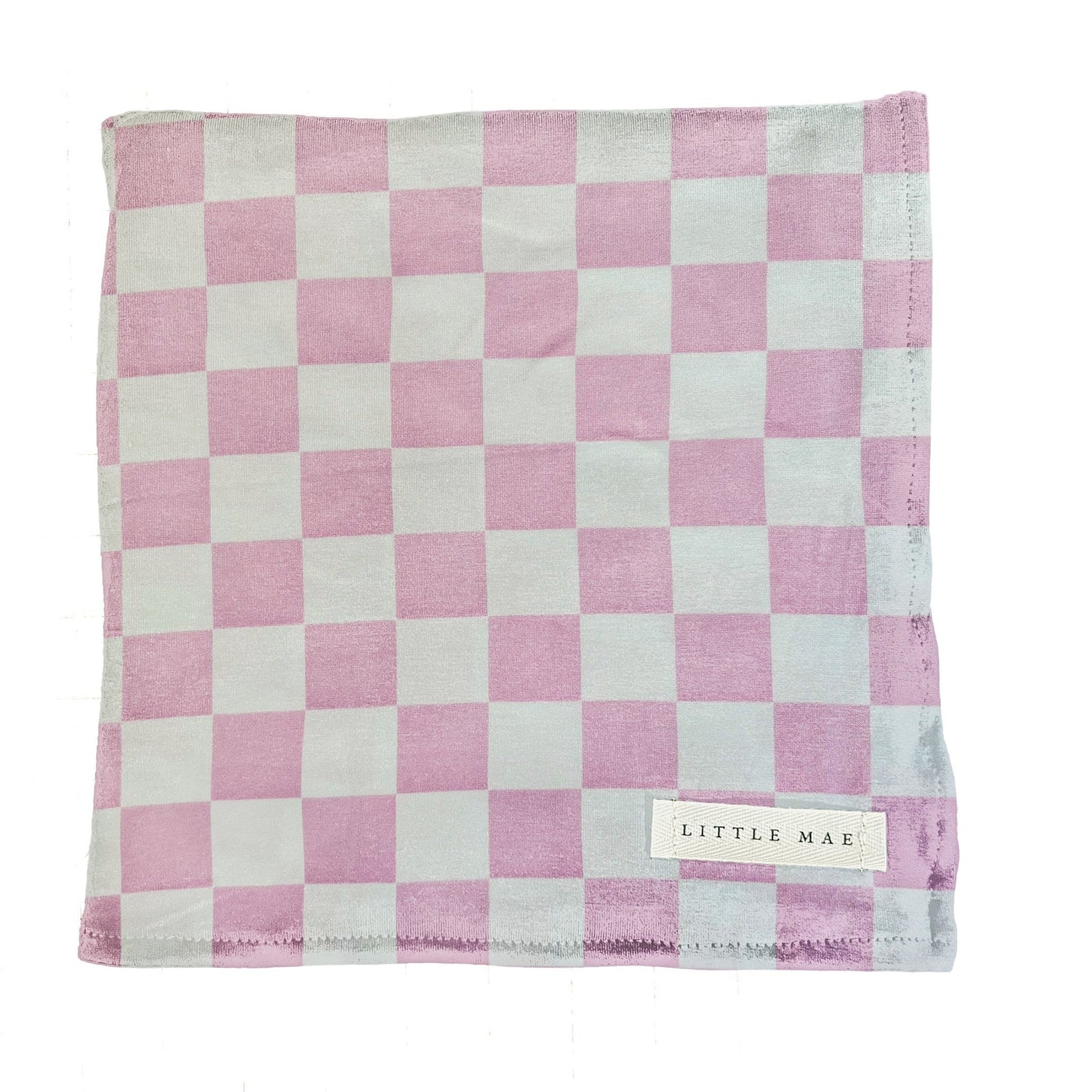 Sugar Pink And White Checkered Stretch Swaddle For Newborn Little Mae & Co Everetts Place: Online Boutique