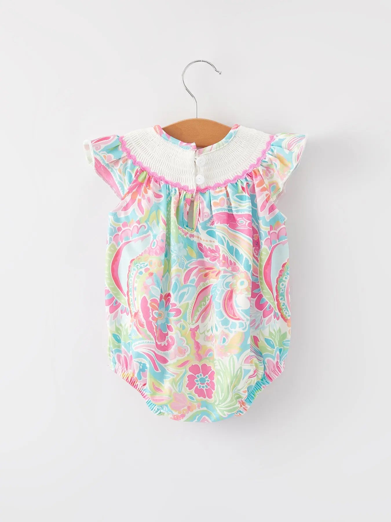 Easter Cross Smocking Embroidery Baby Girl Romper Rylee Faith Designs Everetts Place: Online Boutique