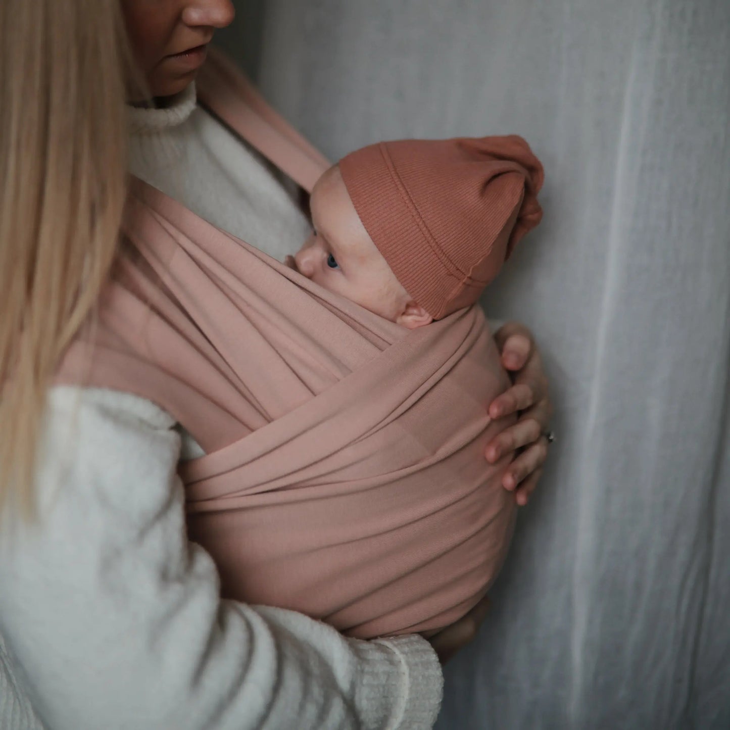 Organic Cotton Baby Wrap for Bonding and Comfort with Built-In Pocket Mushie