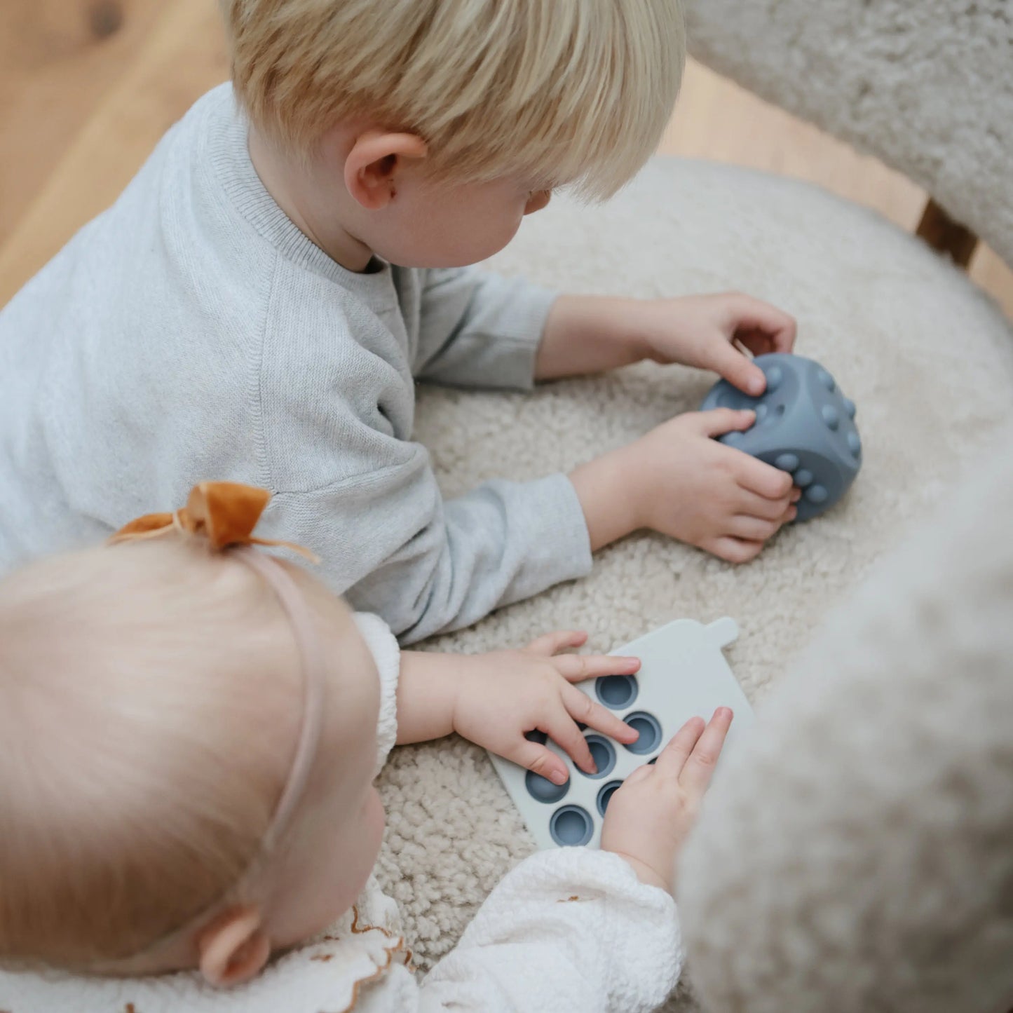Mushie Dice Press Toy for Fine Motor Skill Development and Learning Mushie