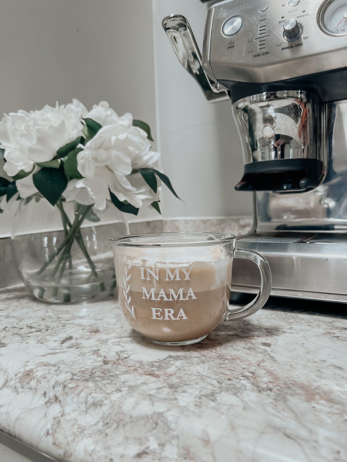 Mama Era Glass Latte Mug By Little Mae Co Clear View Little Mae & Co Everetts Place: Online Boutique