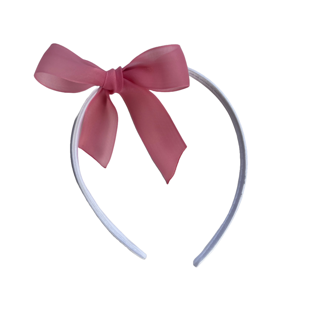 Pink Rose Ribbon Bows With Prong Clip 4 Inch For Gifts Little Mae & Co Everetts Place: Online Boutique 7.99