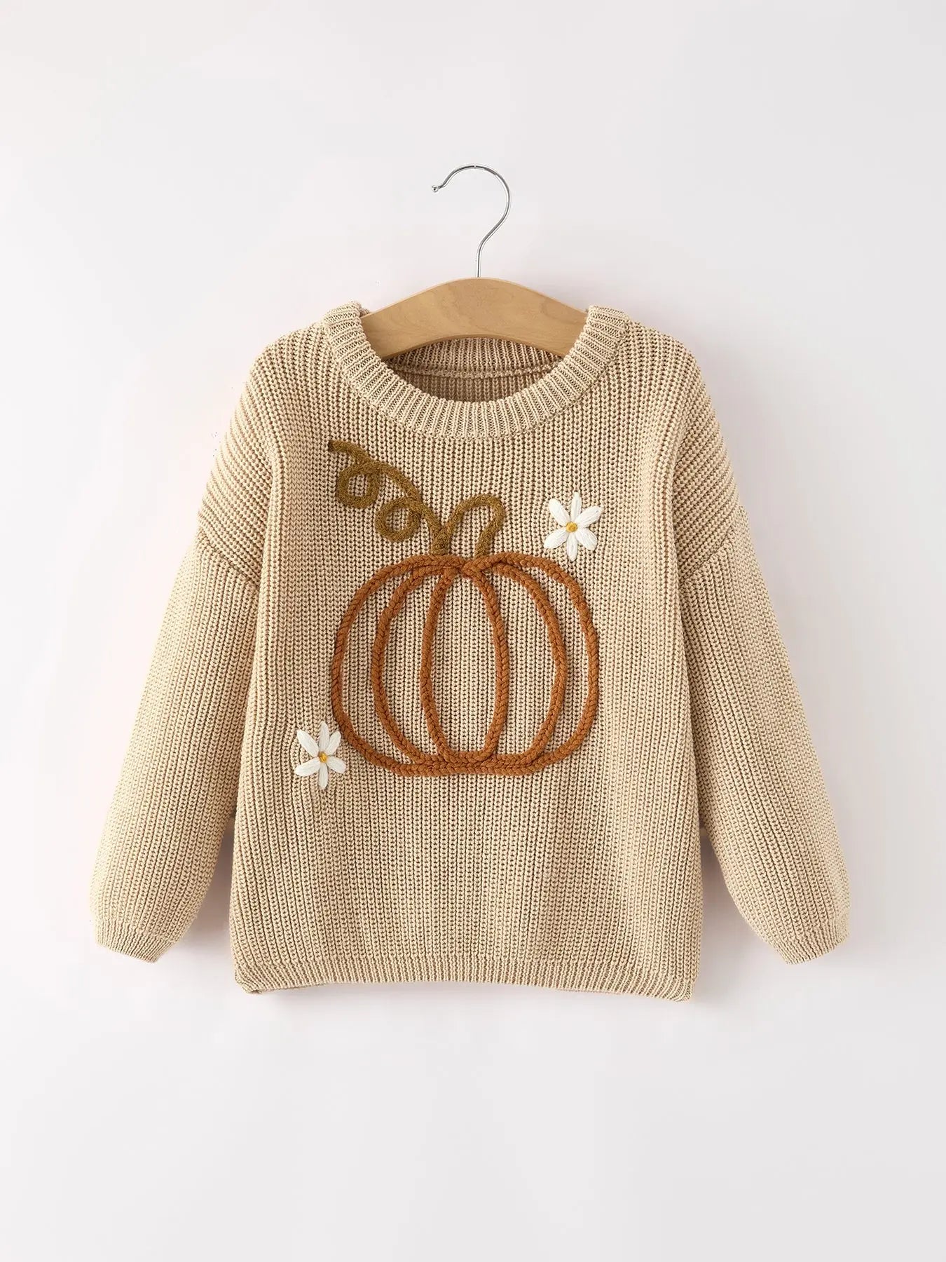 Fall Girls Thanksgiving Halloween Pumpkin Pullover Sweater Rylee Faith Designs Everetts Place: Online Boutique