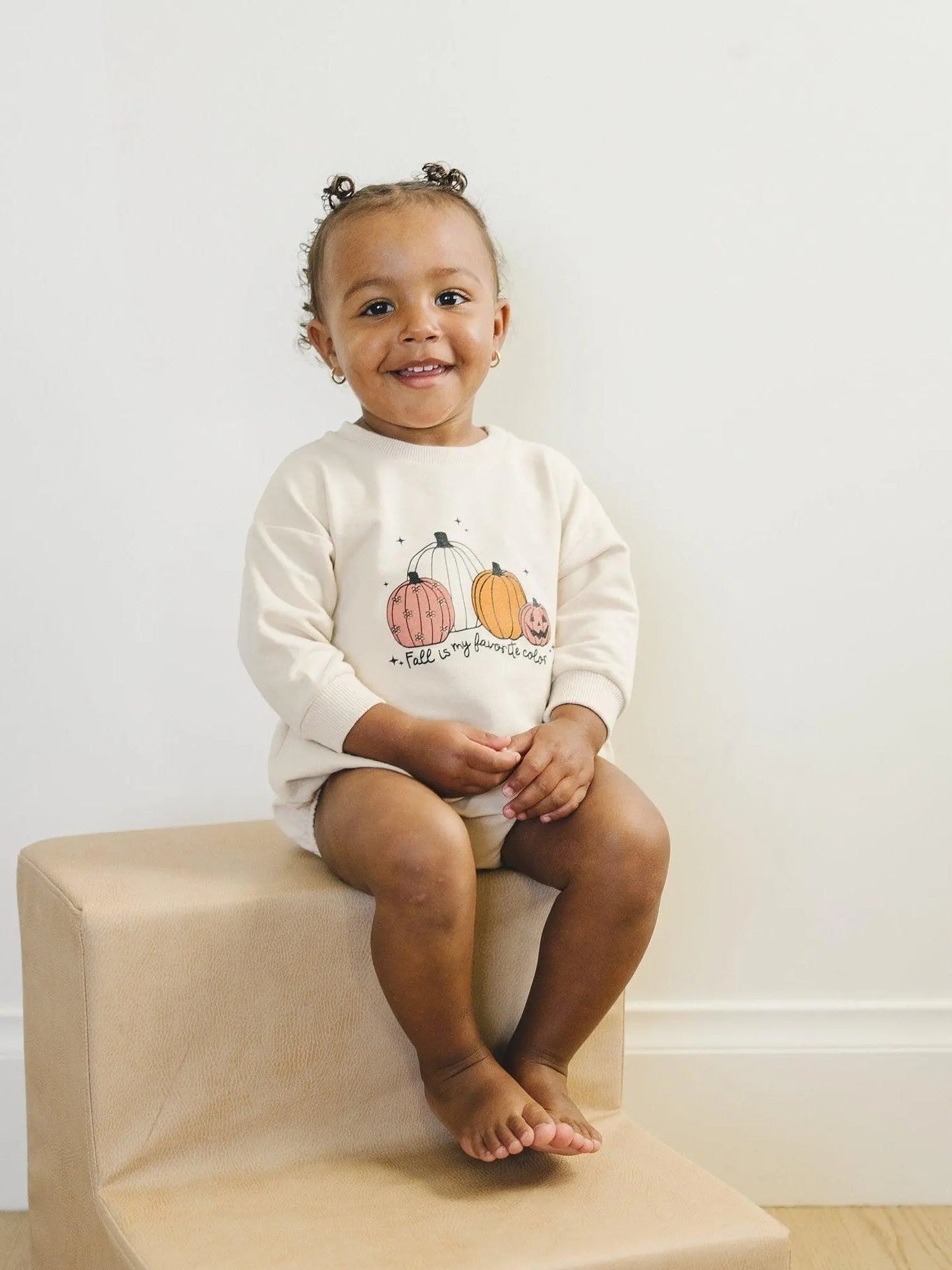 Little Joy Co. Fall Is My Favorite Color Organic Cotton Sweatshirt Romper -