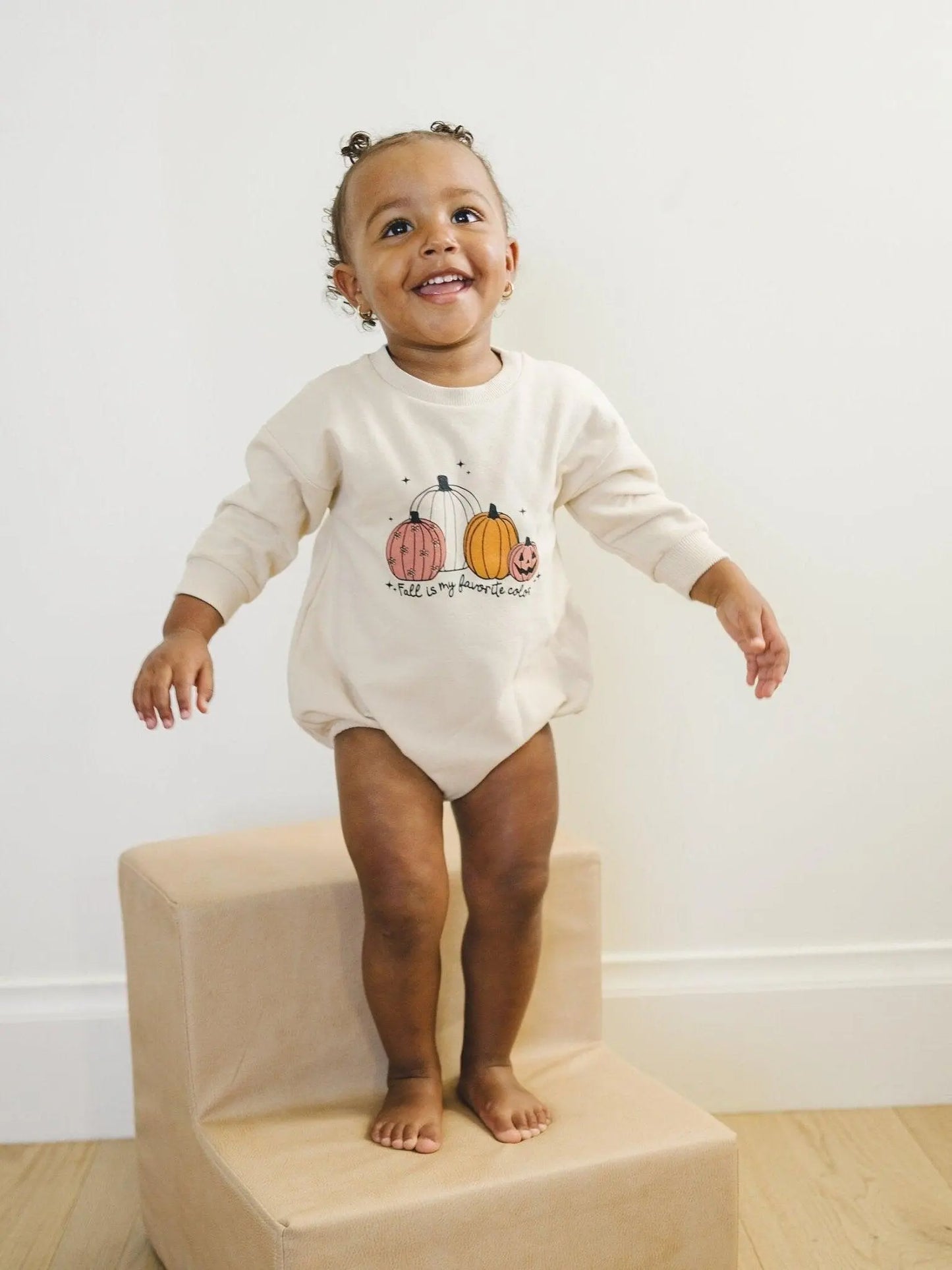 Little Joy Co. Fall Is My Favorite Color Organic Cotton Sweatshirt Romper -