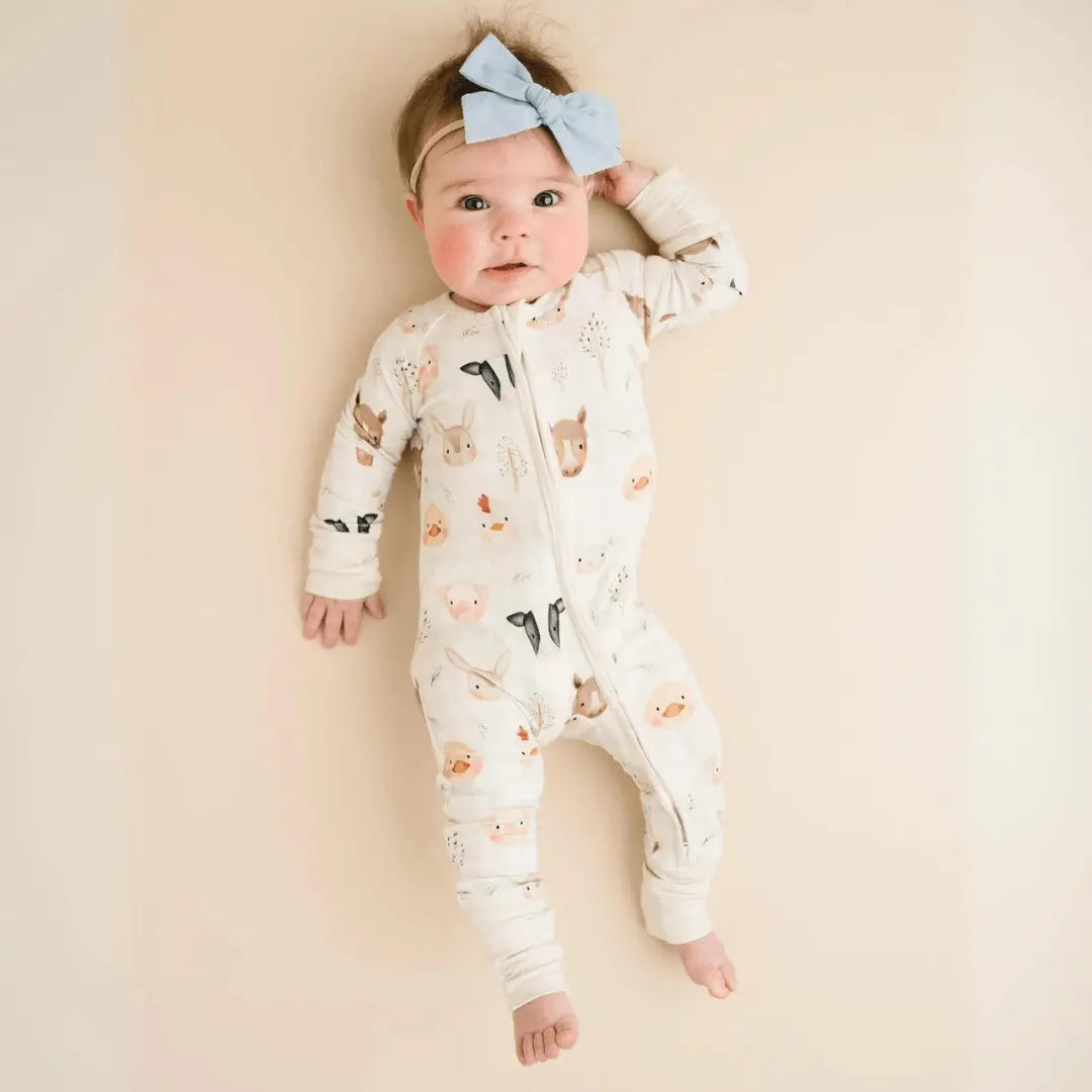 Farm Friends Pajamas Gender Neutral One-Piece Sleeper - Bamboo Baby Kolorful Everetts Place: Online Boutique 36.00