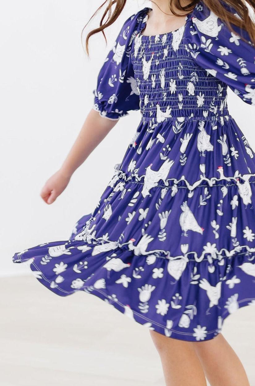 Mila & Rose ® Mila Rose Feathered Friends Smocked Ruffle Dress For Girls - Apparel & Accessories > Clothing > Dresses Smocked Ruffle Dress