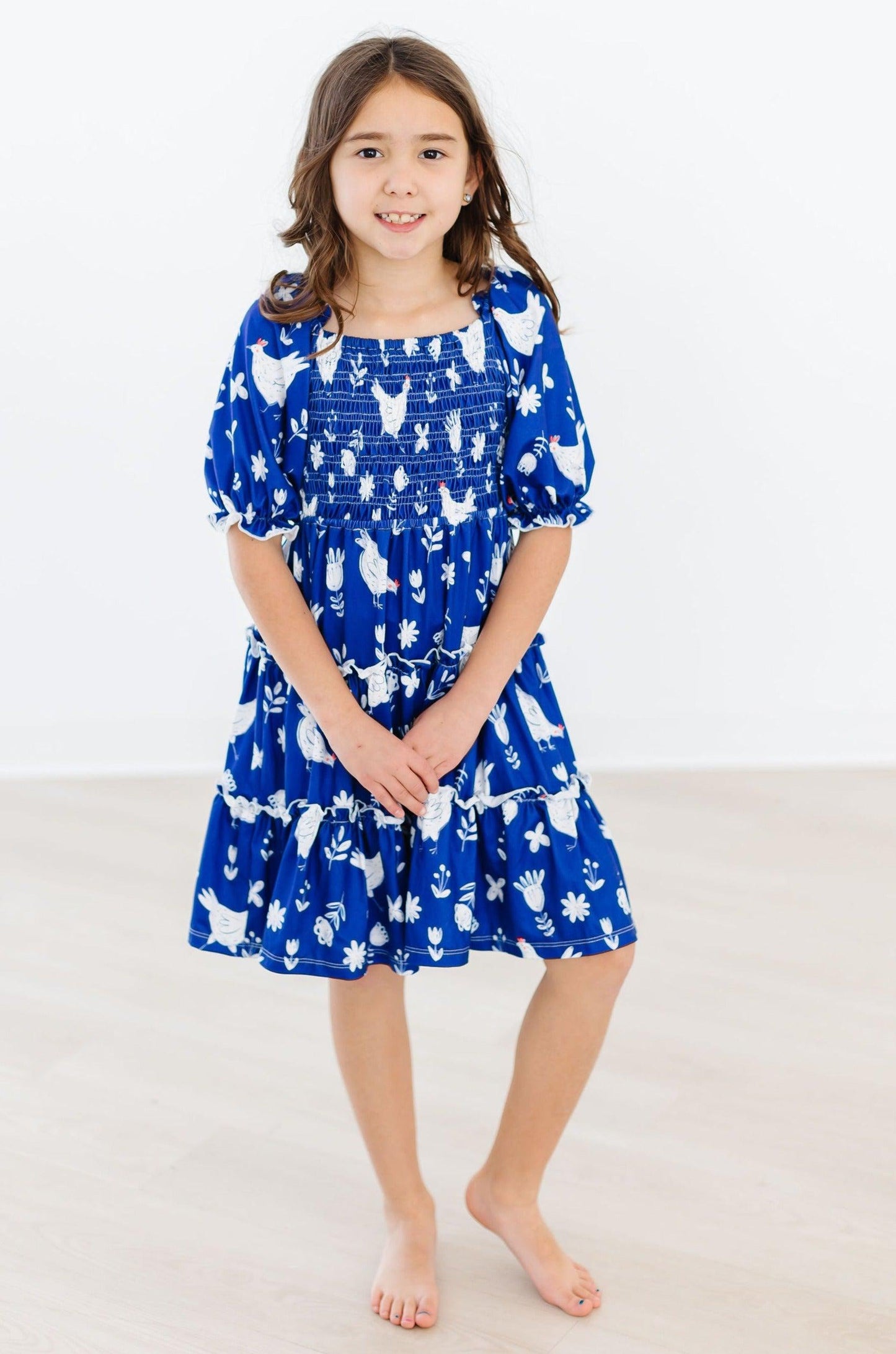 Mila & Rose ® Mila Rose Feathered Friends Smocked Ruffle Dress For Girls - Apparel & Accessories > Clothing > Dresses Smocked Ruffle Dress