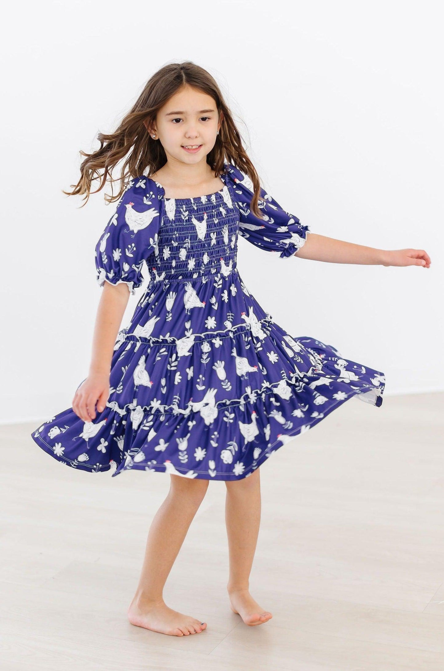 Mila & Rose ® Mila Rose Feathered Friends Smocked Ruffle Dress For Girls - Apparel & Accessories > Clothing > Dresses Smocked Ruffle Dress