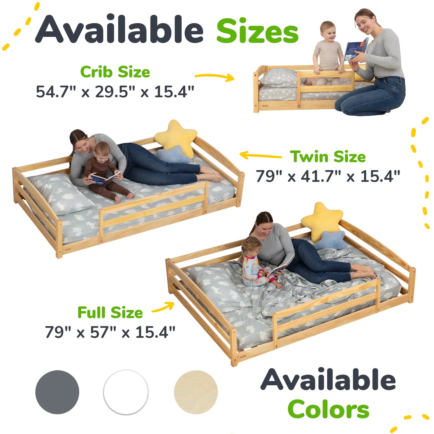 Ocodile.com Cozy Floor Bed for Toddlers with Crib Mattress Compatibility for Easy Transition - Furniture > Baby & Toddler Furniture > Cribs & Toddler Beds > Toddler Beds