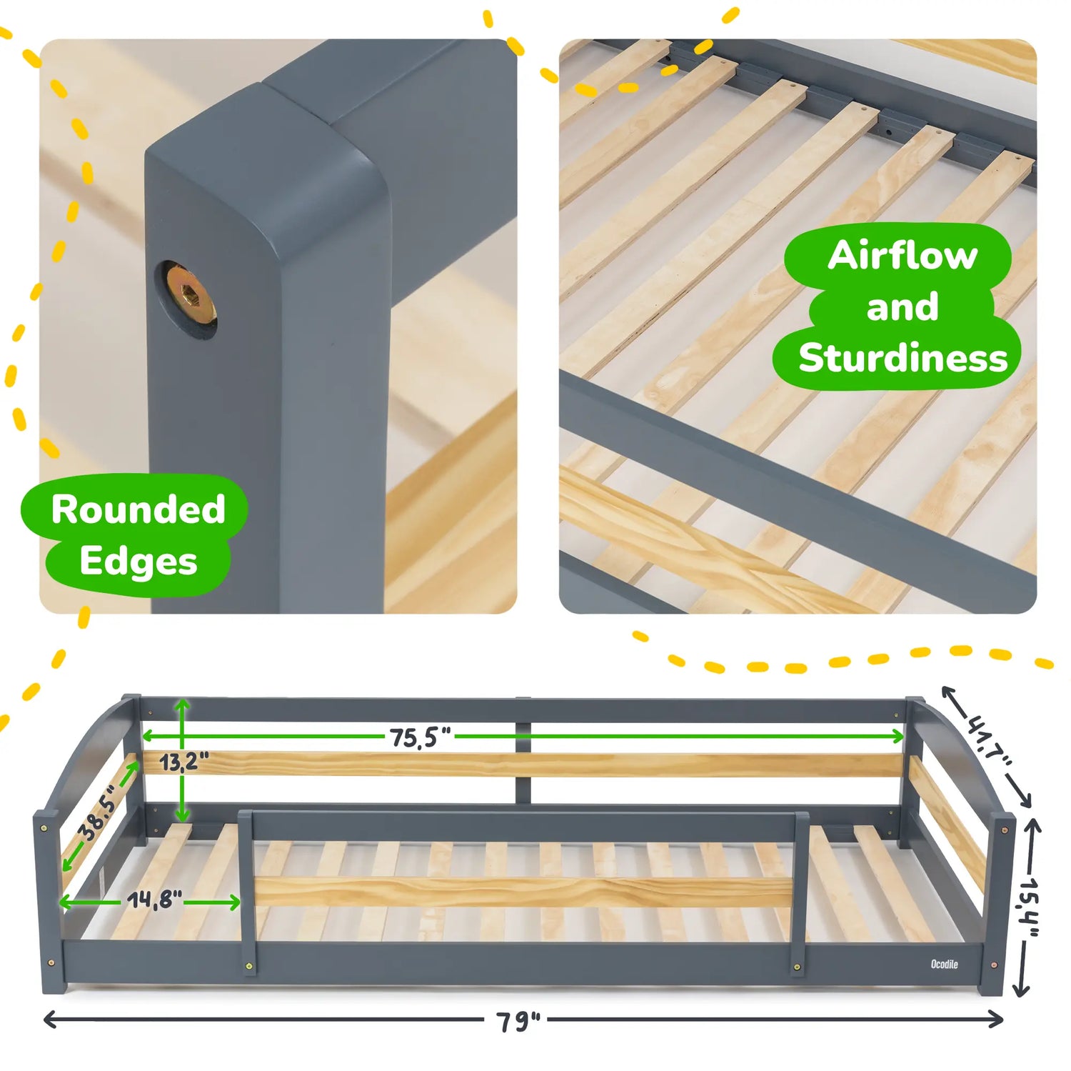 Ocodile.com Floor Bed - Twin Size - Furniture > Beds & Accessories > Beds & Bed Frames