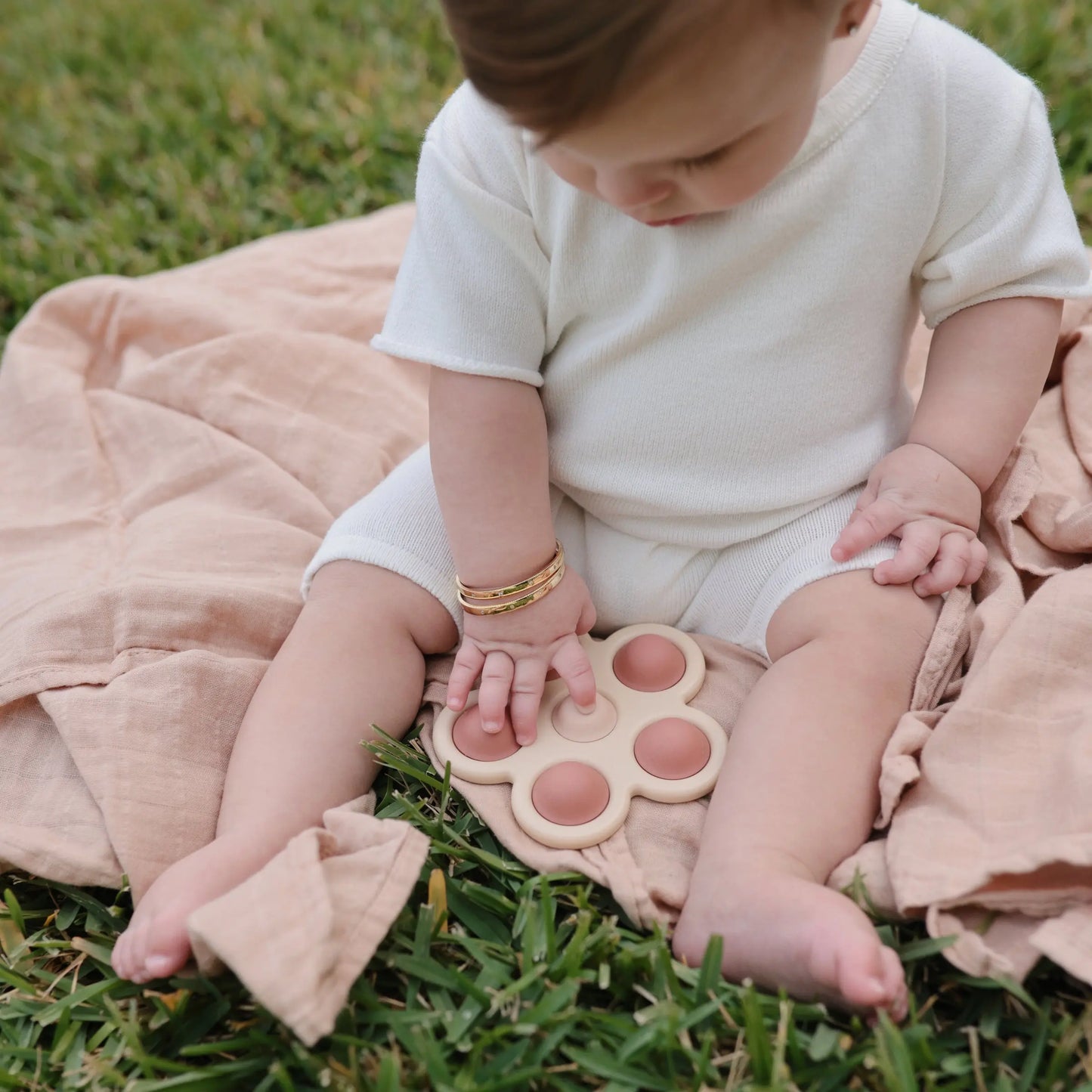 Flower Press Toy for Fine Motor Skills and Sensory Exploration Mushie Everetts Place: Online Boutique