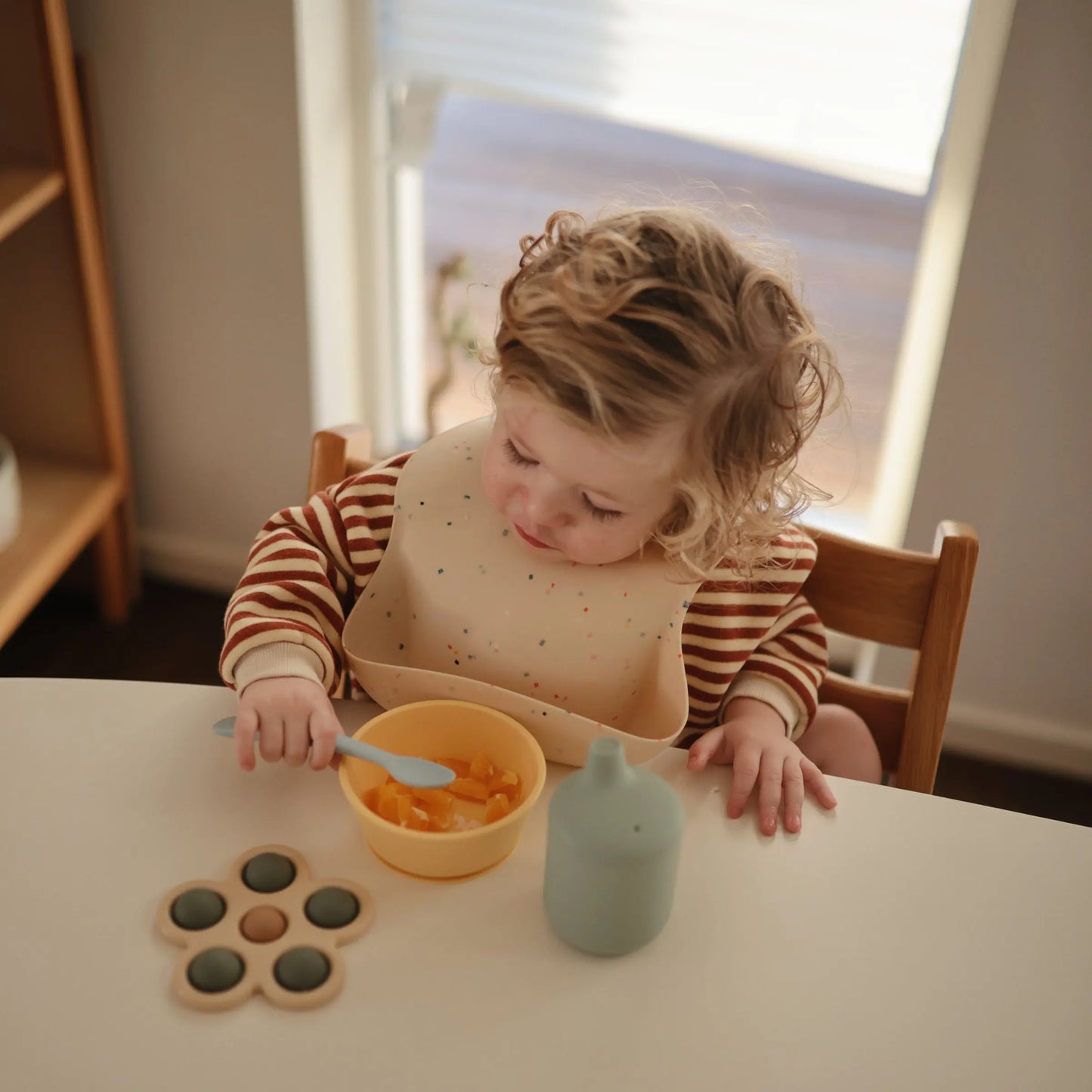 Flower Press Toy for Fine Motor Skills and Sensory Exploration Mushie Everetts Place: Online Boutique