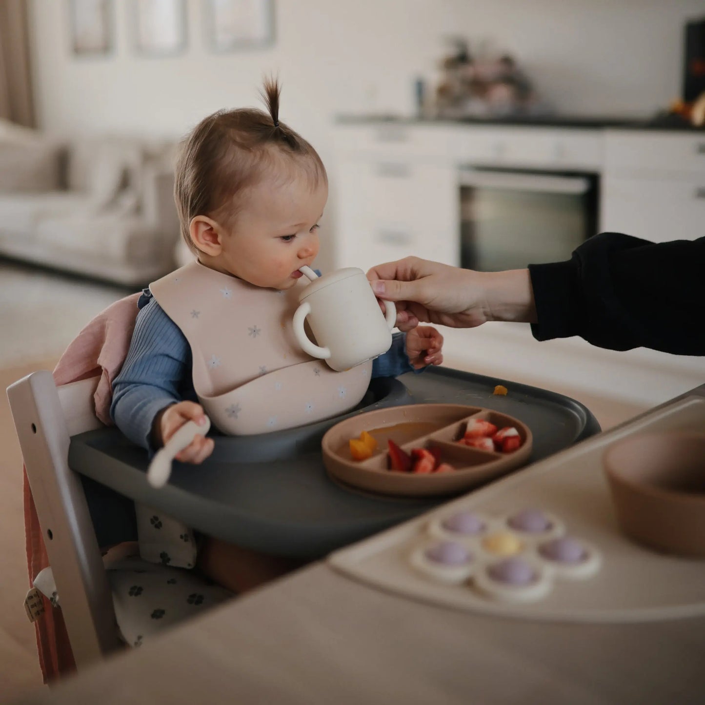 Flower Press Toy for Fine Motor Skills and Sensory Exploration Mushie Everetts Place: Online Boutique
