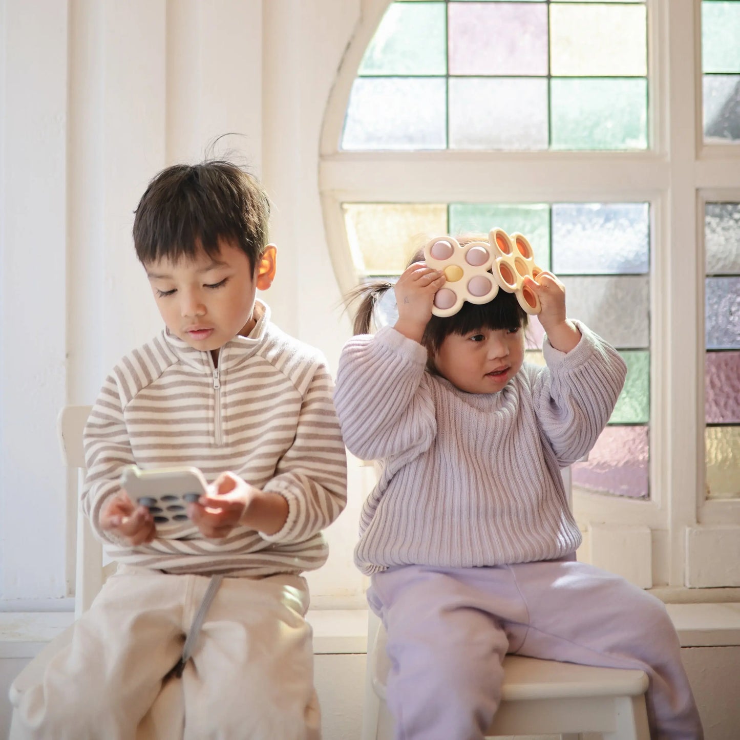 Flower Press Toy for Fine Motor Skills and Sensory Exploration Mushie Everetts Place: Online Boutique