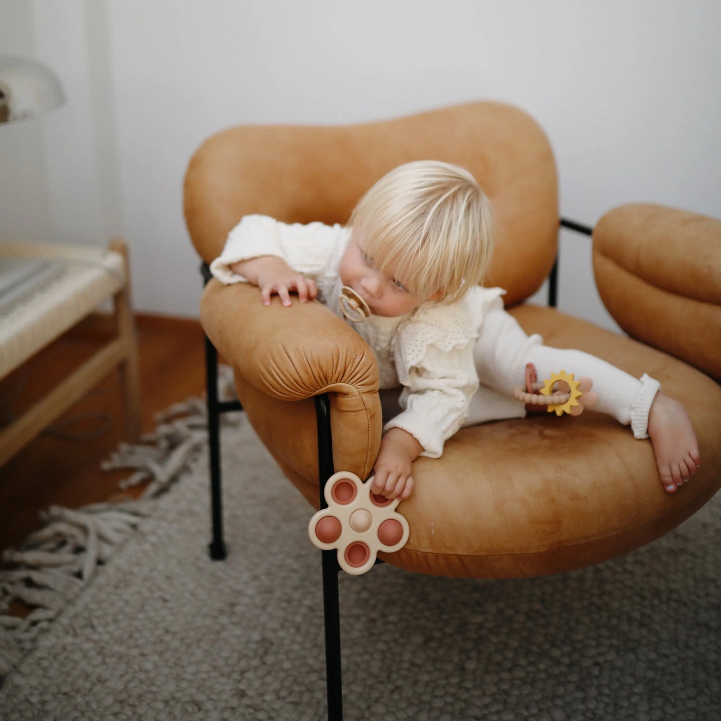 Flower Press Toy for Fine Motor Skills and Sensory Exploration Mushie Everetts Place: Online Boutique