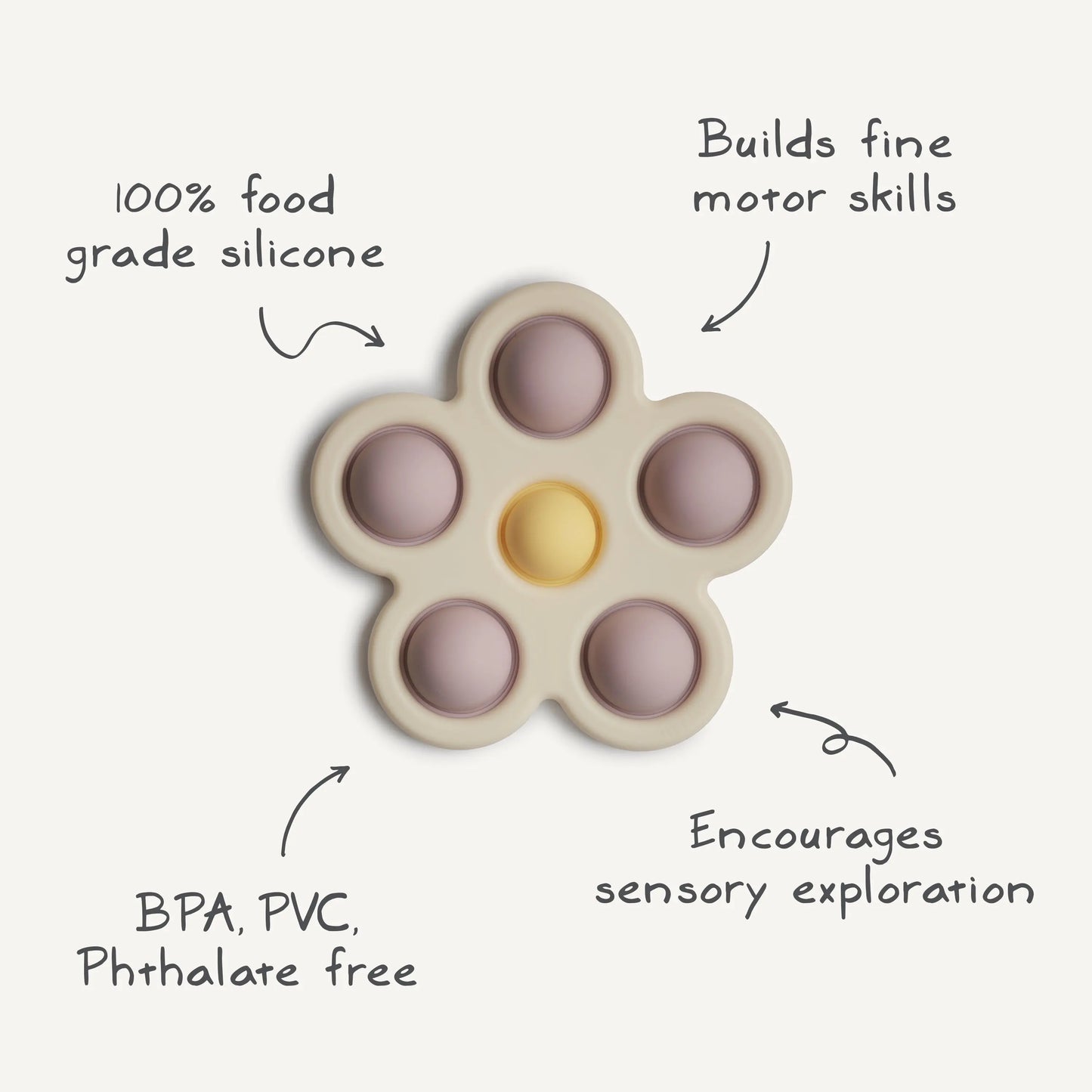 Flower Press Toy for Fine Motor Skills and Sensory Exploration Mushie Everetts Place: Online Boutique