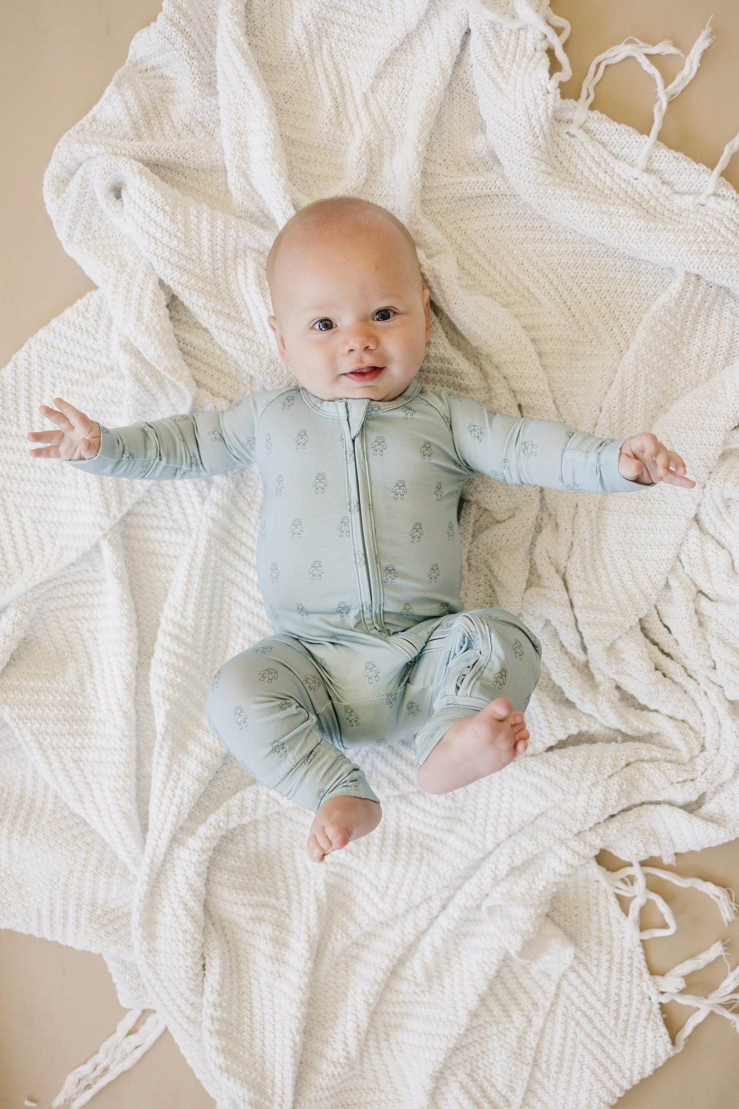 Little Joy Co. Fly Me To The Moon Bamboo Zippy Romper Soft For Babies - Apparel & Accessories > Clothing > Baby & Toddler Clothing > Baby & Toddler Sleepwear