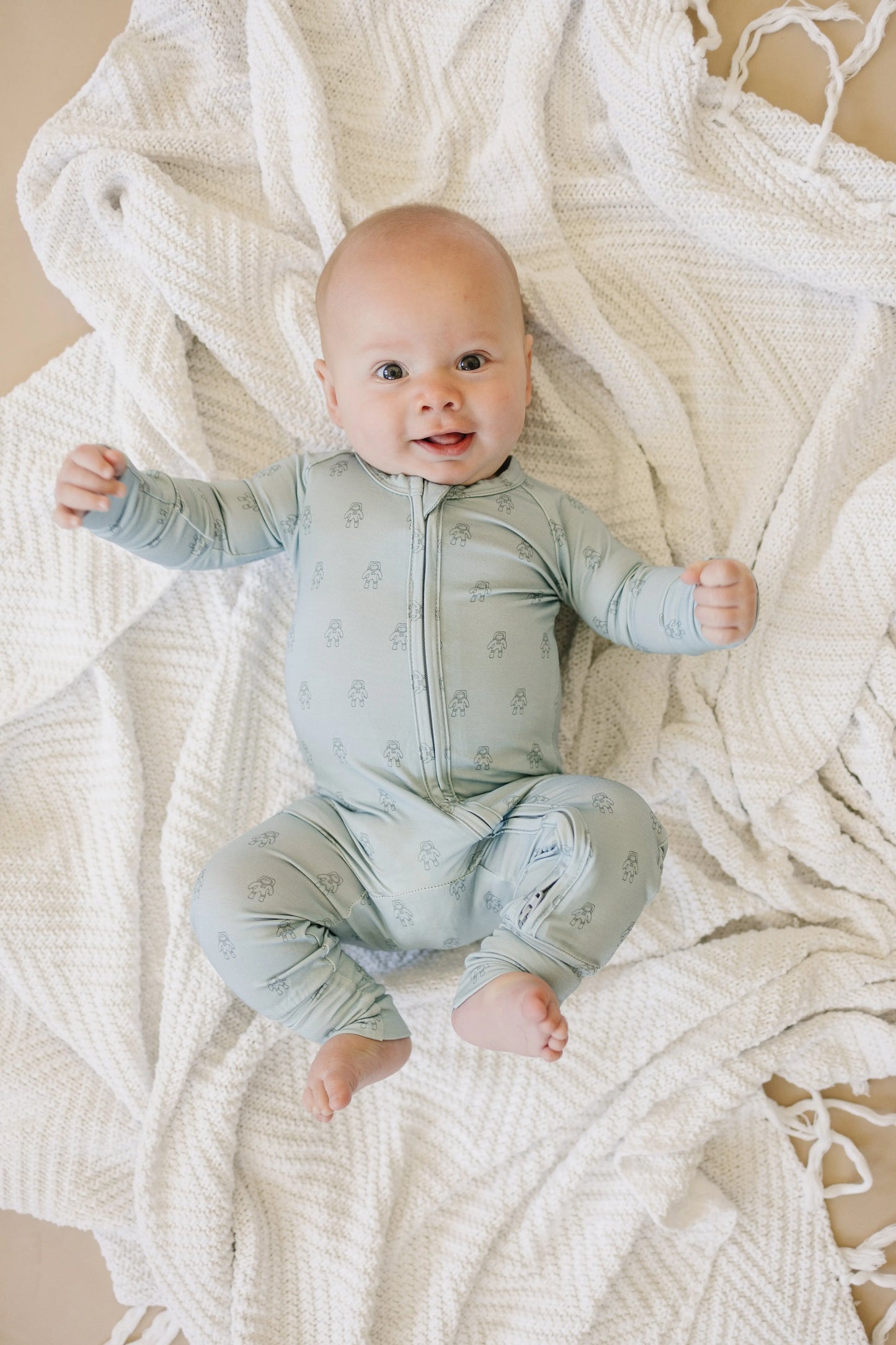 Little Joy Co. Fly Me To The Moon Bamboo Zippy Romper Soft For Babies - Apparel & Accessories > Clothing > Baby & Toddler Clothing > Baby & Toddler Sleepwear