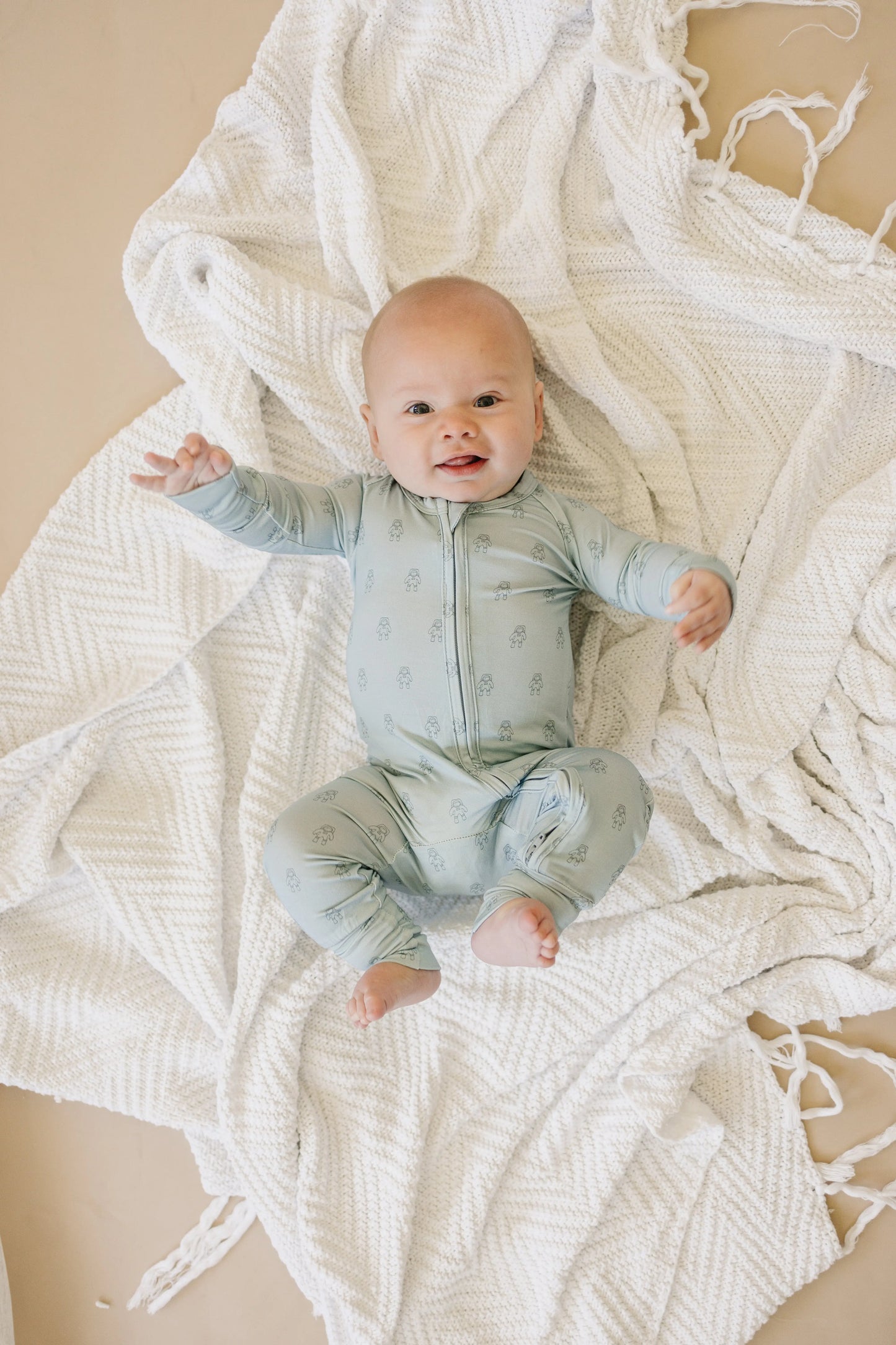 Little Joy Co. Fly Me To The Moon Bamboo Zippy Romper Soft For Babies - Apparel & Accessories > Clothing > Baby & Toddler Clothing > Baby & Toddler Sleepwear
