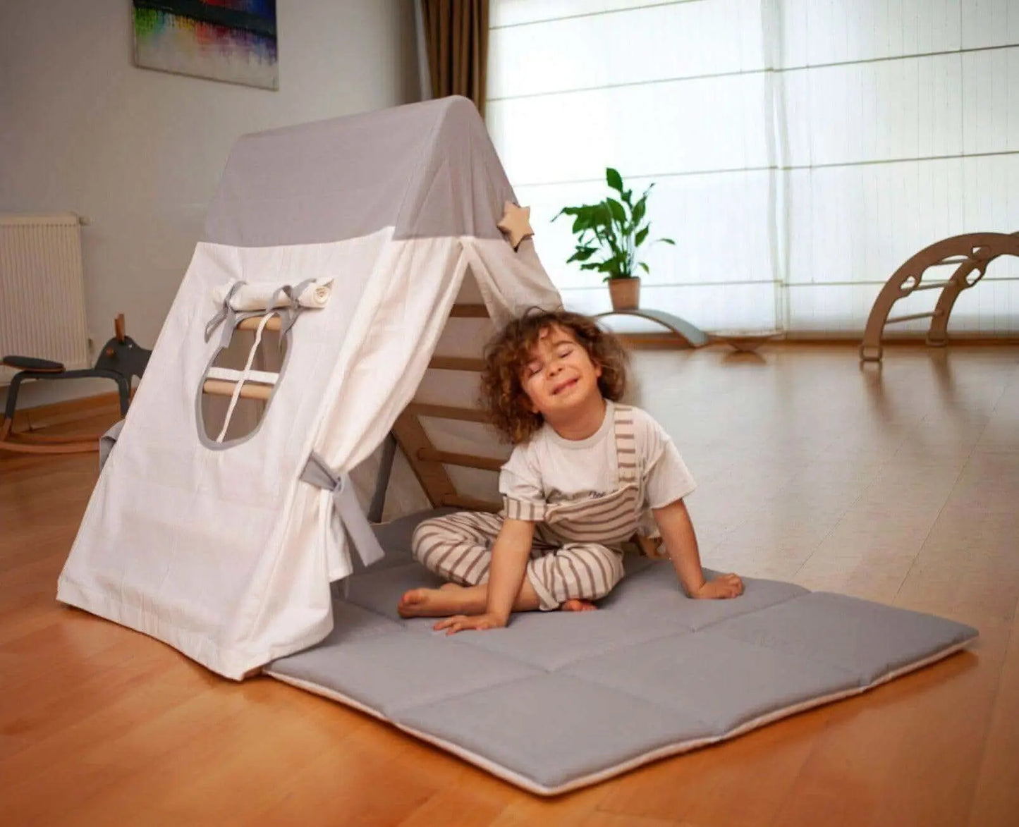 Kidodido Foldable Climbing Triangle With Tent Cover Ramp Mat Kids - Baby & Toddler > Baby Toys & Activity Equipment > Play Mats & Gyms > Play Mats Climbing Triangles