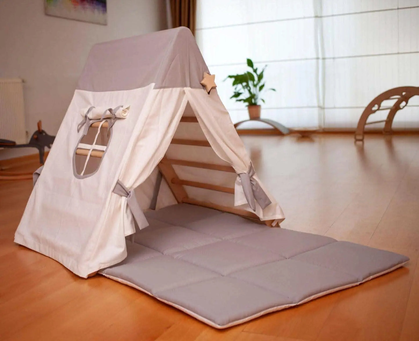 Kidodido Foldable Climbing Triangle With Tent Cover Ramp Mat Kids - Baby & Toddler > Baby Toys & Activity Equipment > Play Mats & Gyms > Play Mats Climbing Triangles