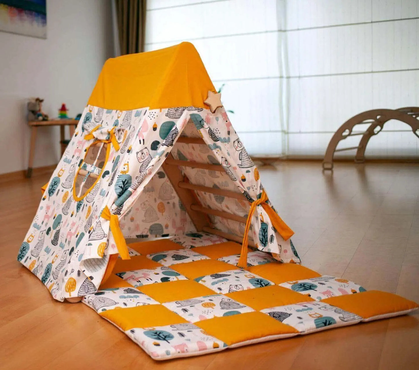 Kidodido Foldable Climbing Triangle With Tent Cover Ramp Mat Kids - Baby & Toddler > Baby Toys & Activity Equipment > Play Mats & Gyms > Play Mats Climbing Triangles