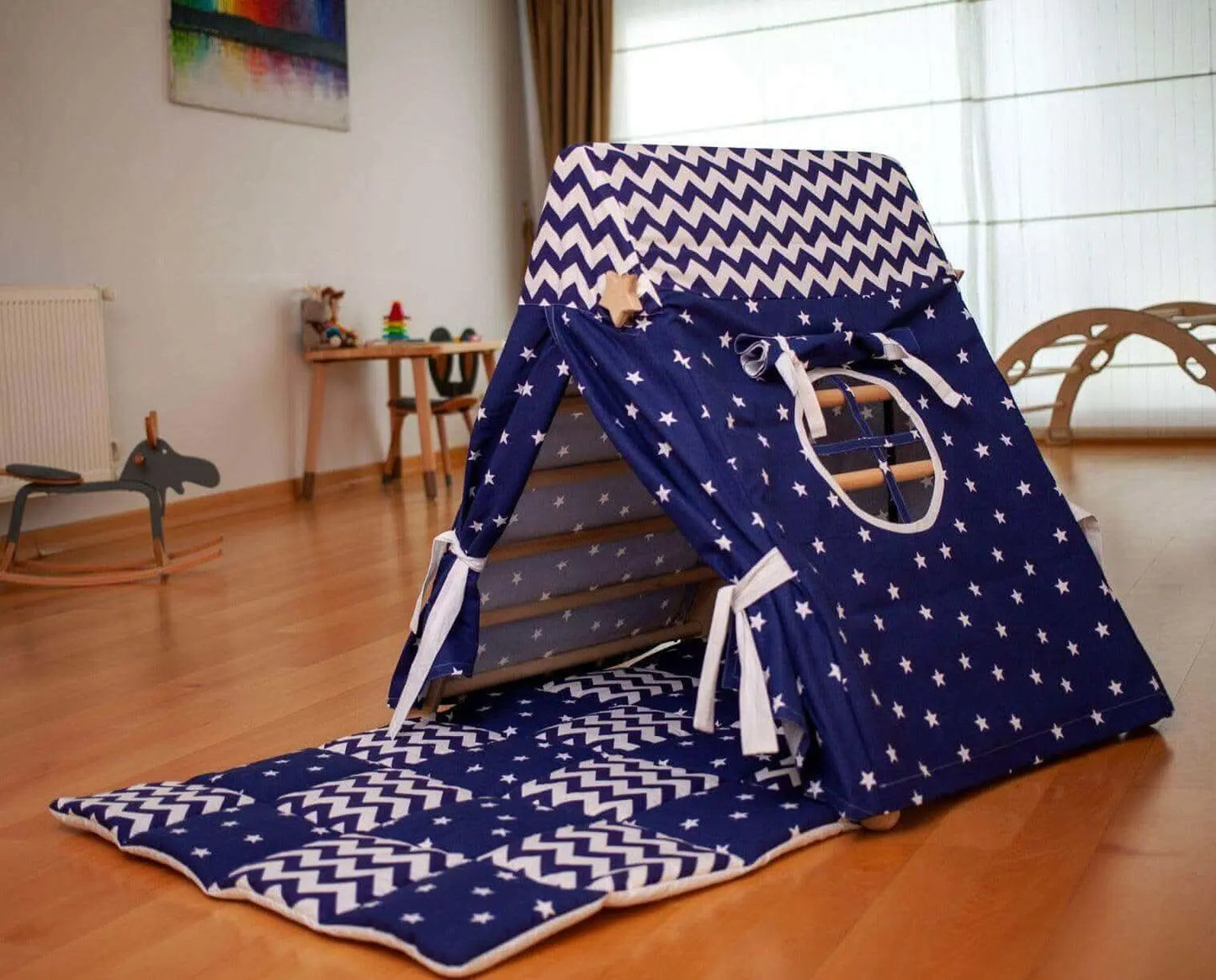 Kidodido Foldable Climbing Triangle With Tent Cover Ramp Mat Kids - Baby & Toddler > Baby Toys & Activity Equipment > Play Mats & Gyms > Play Mats Climbing Triangles