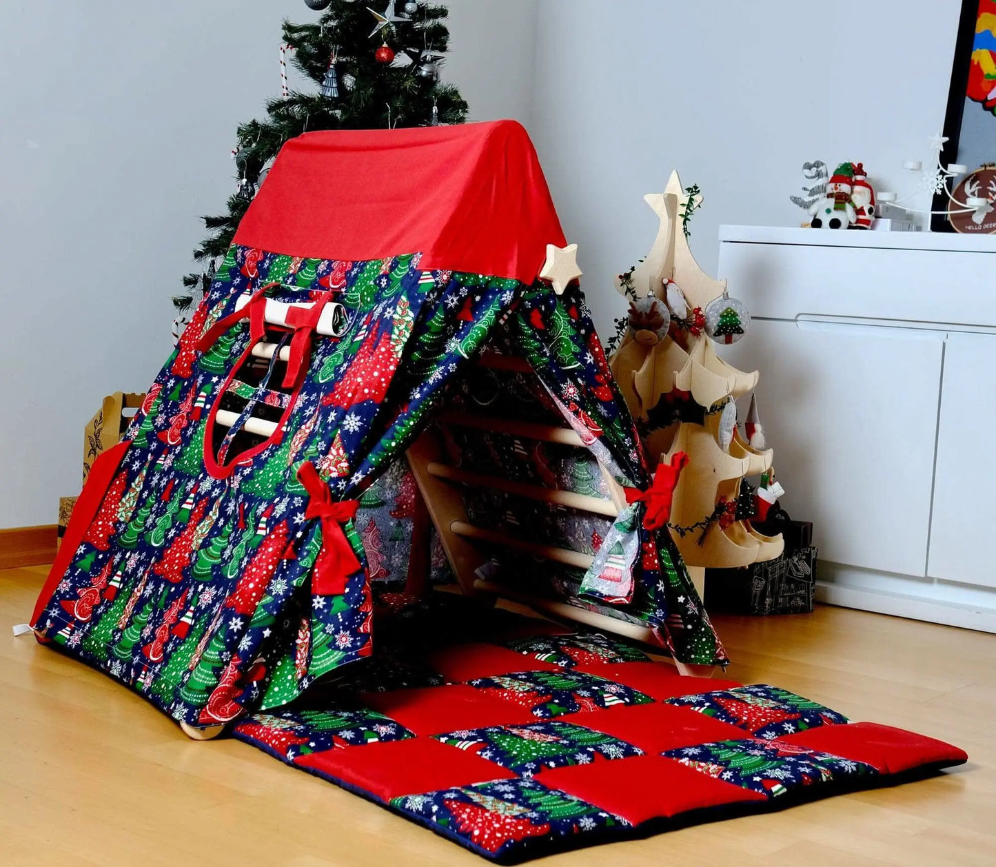 Kidodido Foldable Climbing Triangle With Tent Cover Ramp Mat Kids - Baby & Toddler > Baby Toys & Activity Equipment > Play Mats & Gyms > Play Mats Climbing Triangles