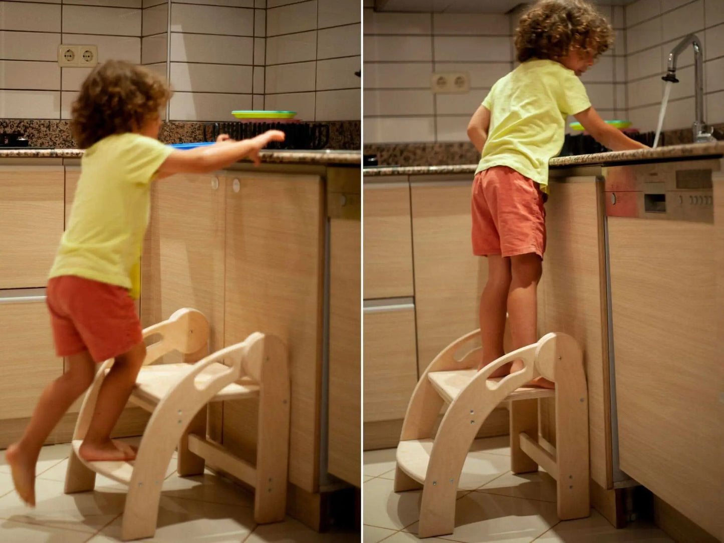 Kidodido Foldable Montessori Kitchen Step Stool For Toddlers - Baby & Toddler > Potty Training > Toilet Seats & Step Stools stool