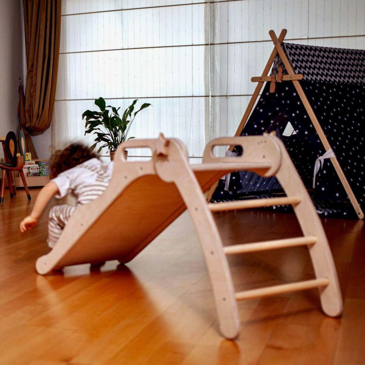 Foldable Wooden Montessori Slide for Toddlers Birch Ply Kidodido Everetts Place: Online Boutique