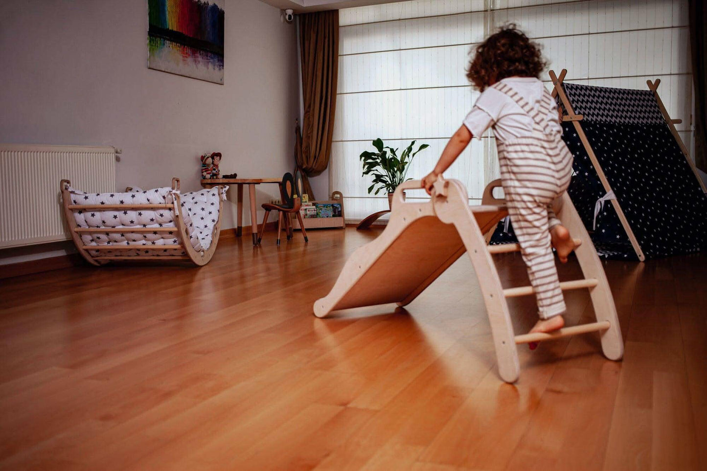 Foldable Wooden Montessori Slide for Toddlers Birch Ply Kidodido Everetts Place: Online Boutique
