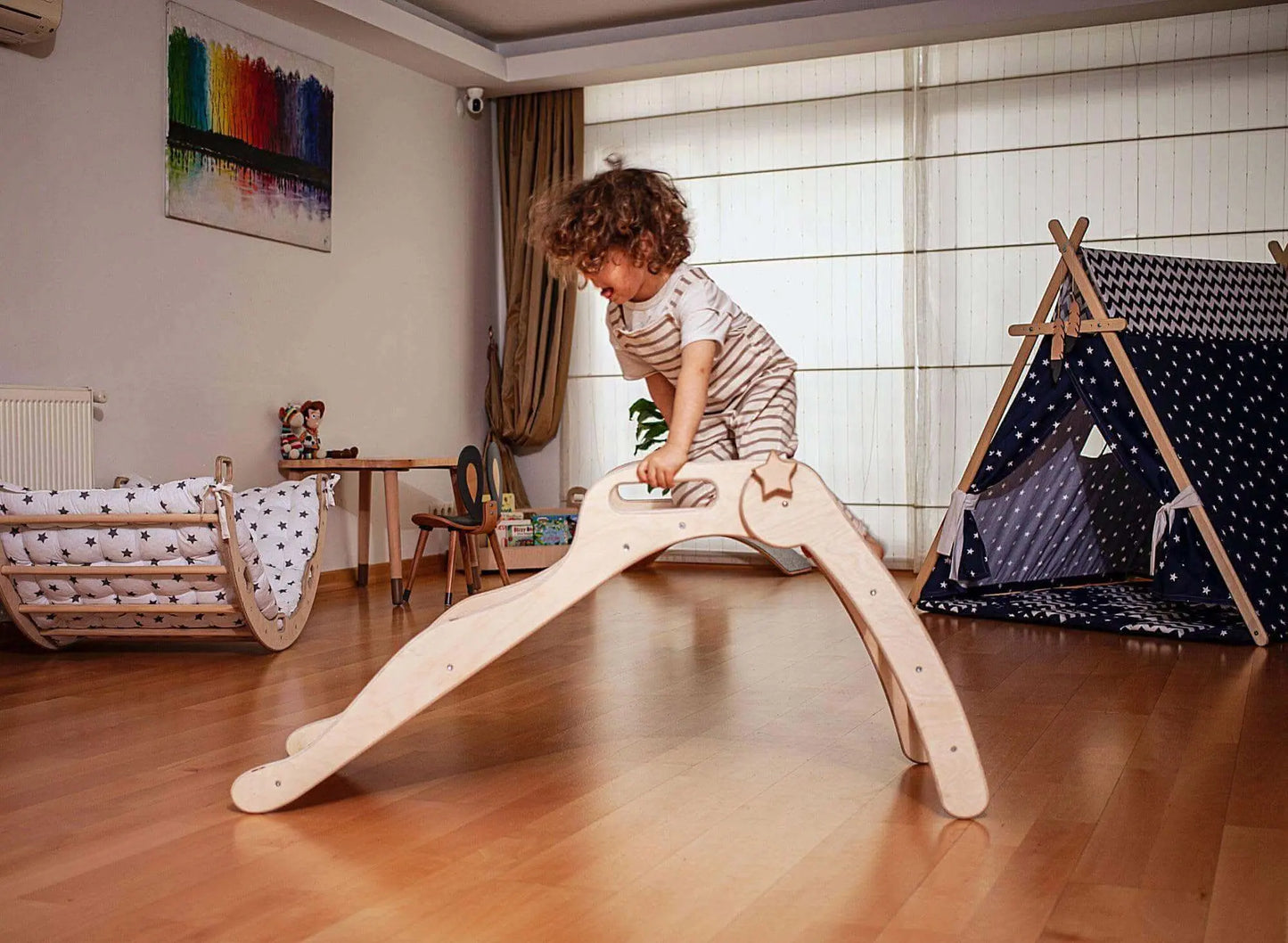 Foldable Wooden Montessori Slide for Toddlers Birch Ply Kidodido Everetts Place: Online Boutique