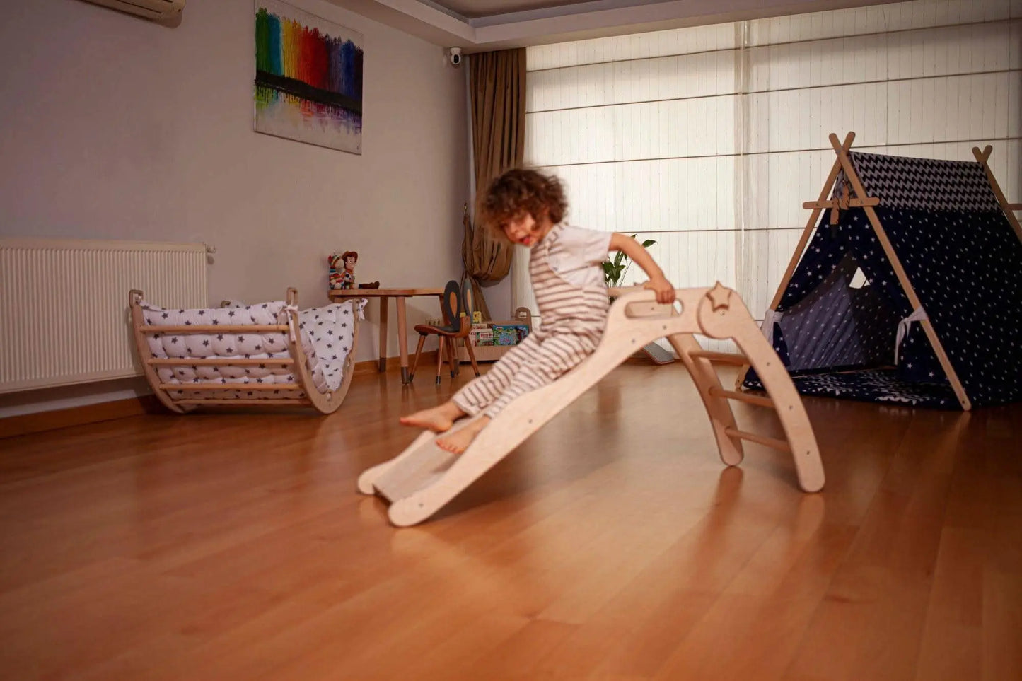 Foldable Wooden Montessori Slide for Toddlers Birch Ply Kidodido Everetts Place: Online Boutique