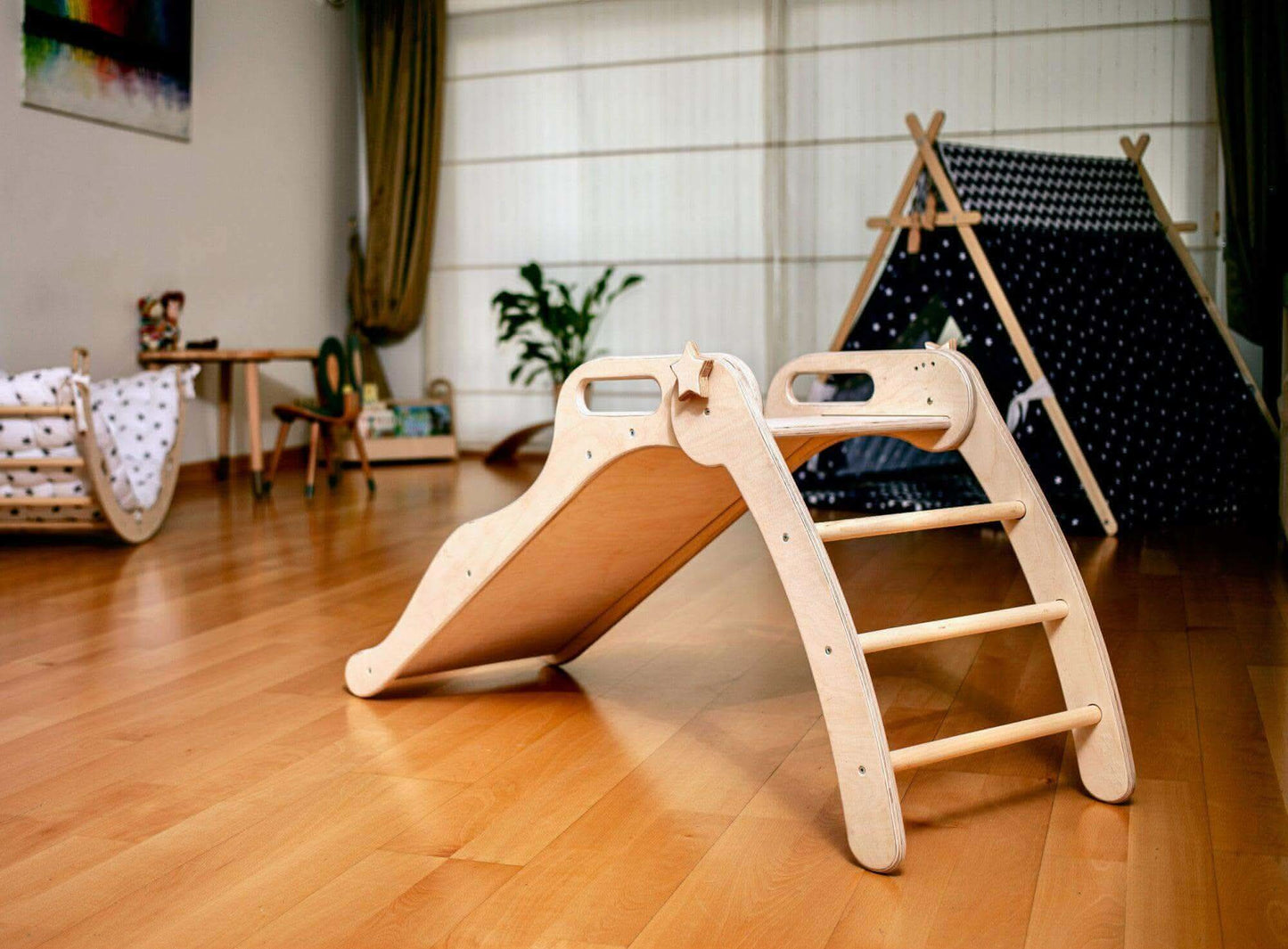 Foldable Wooden Montessori Slide for Toddlers Birch Ply Kidodido Everetts Place: Online Boutique