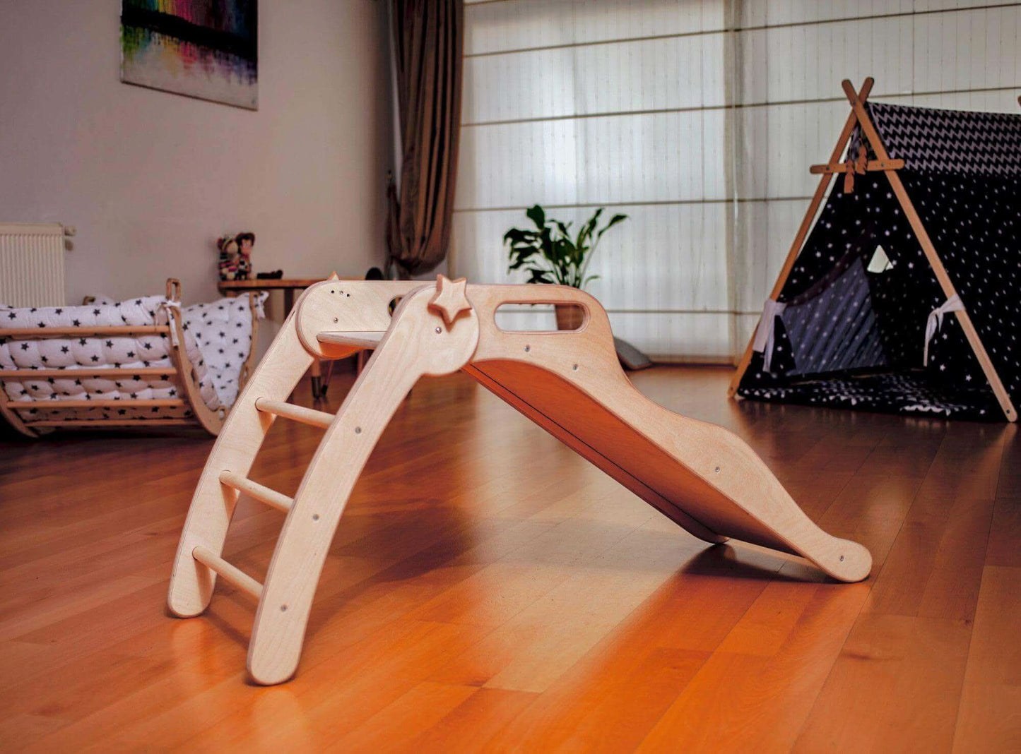 Foldable Wooden Montessori Slide for Toddlers Birch Ply Kidodido Everetts Place: Online Boutique