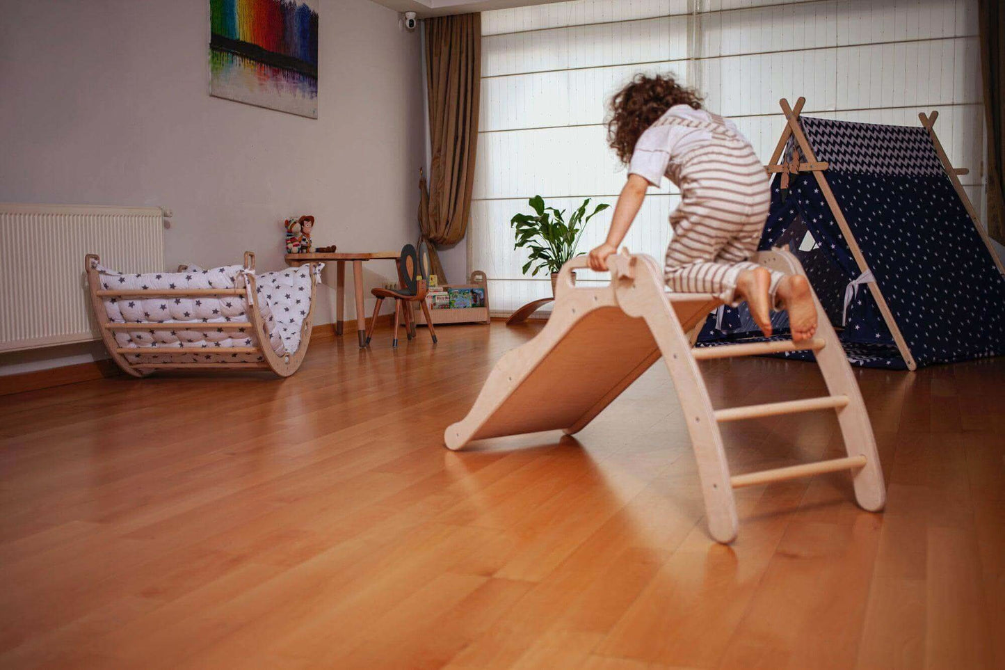 Foldable Wooden Montessori Slide for Toddlers Birch Ply Kidodido Everetts Place: Online Boutique