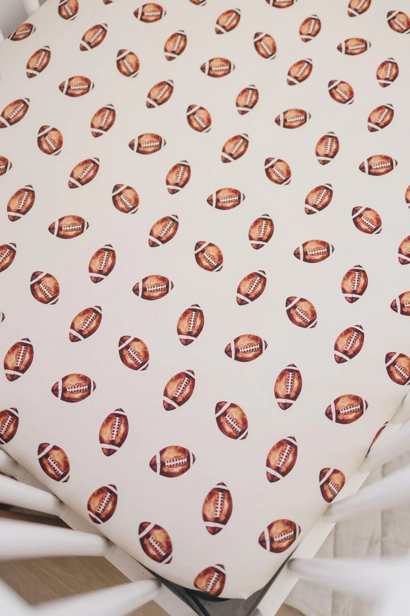 Little Joy Co. Football Print Bamboo Crib Sheet For Baby Nursery Decor Cozy - Furniture > Baby & Toddler Furniture > Crib & Toddler Bed Accessories